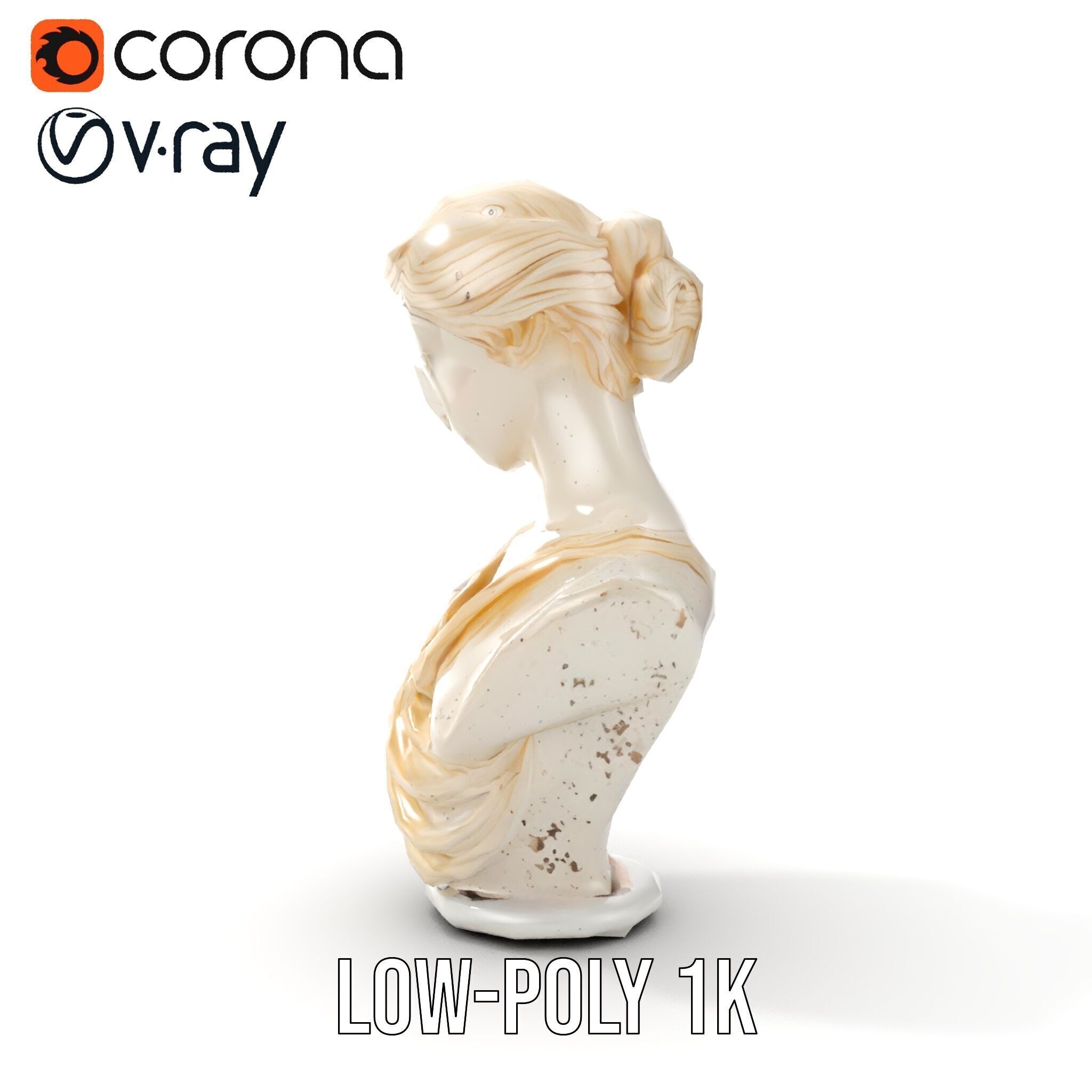 Classical Sculpture Bust Model Pack Low-poly 3D model_32