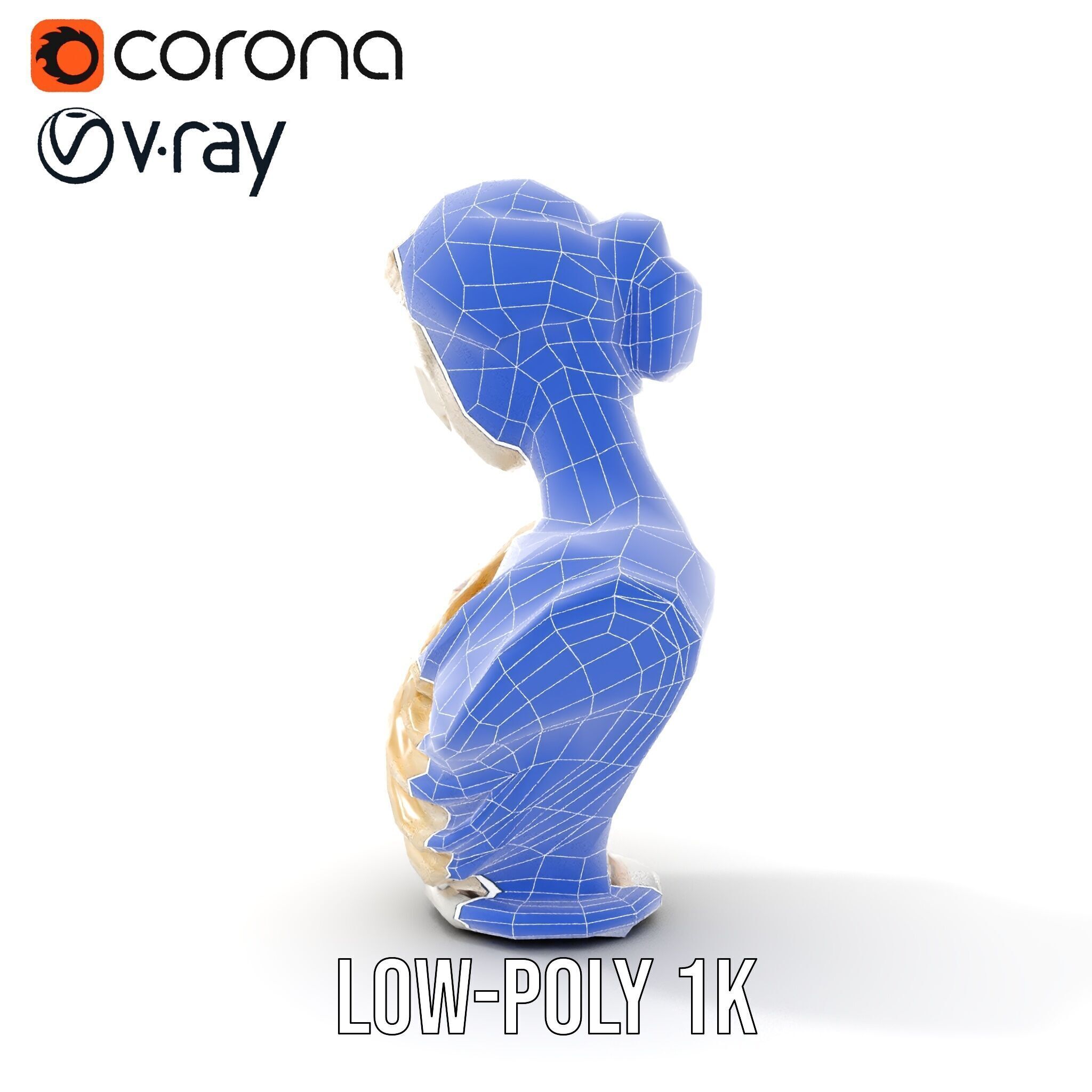 Classical Sculpture Bust Model Pack Low-poly 3D model_26