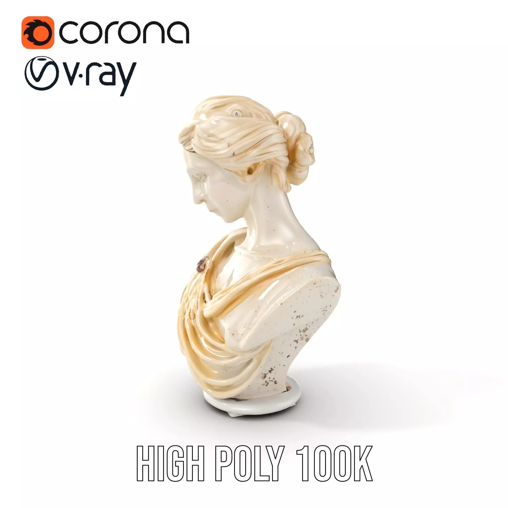 Classical Sculpture Bust Model Pack Low-poly 3D model_0