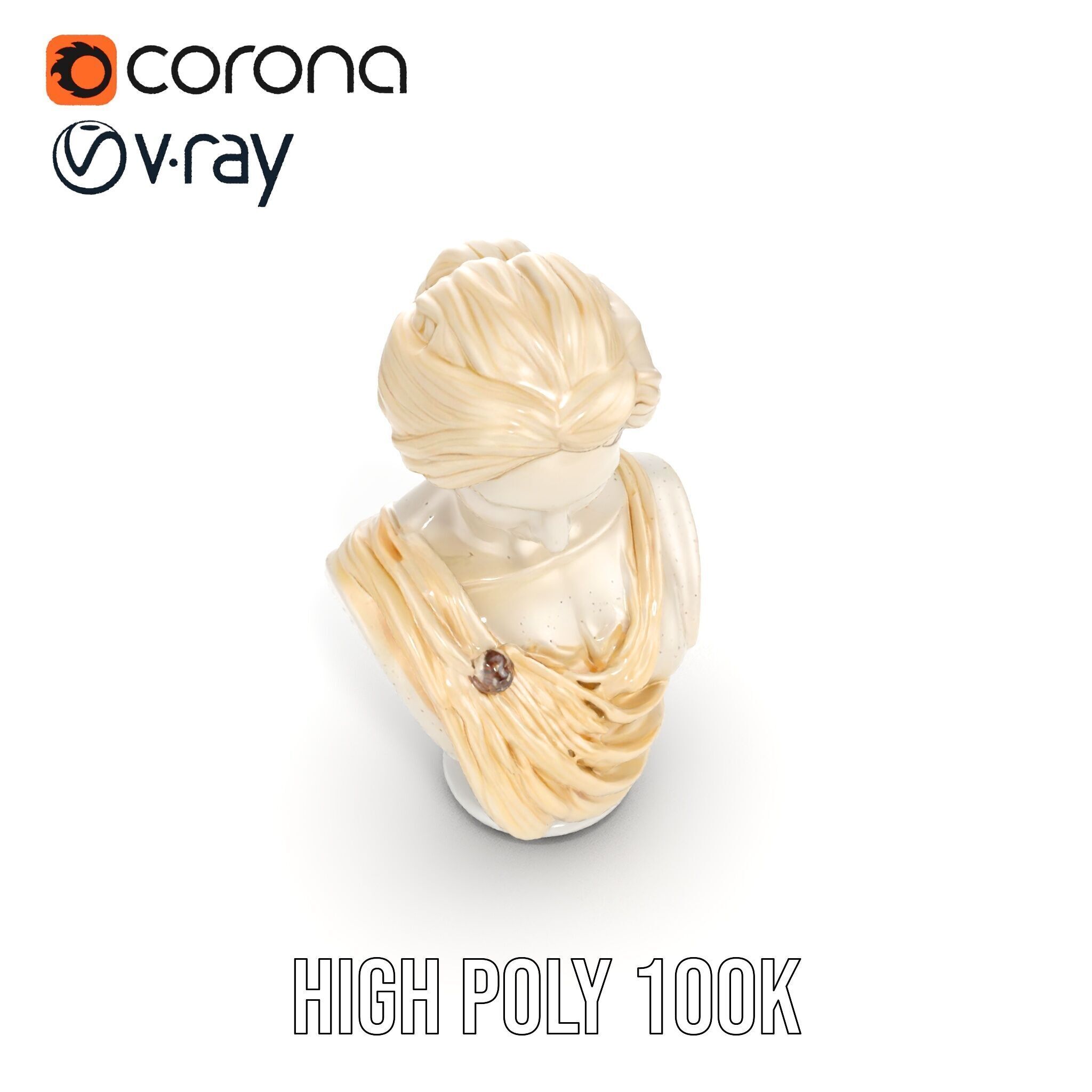 Classical Sculpture Bust Model Pack Low-poly 3D model_11