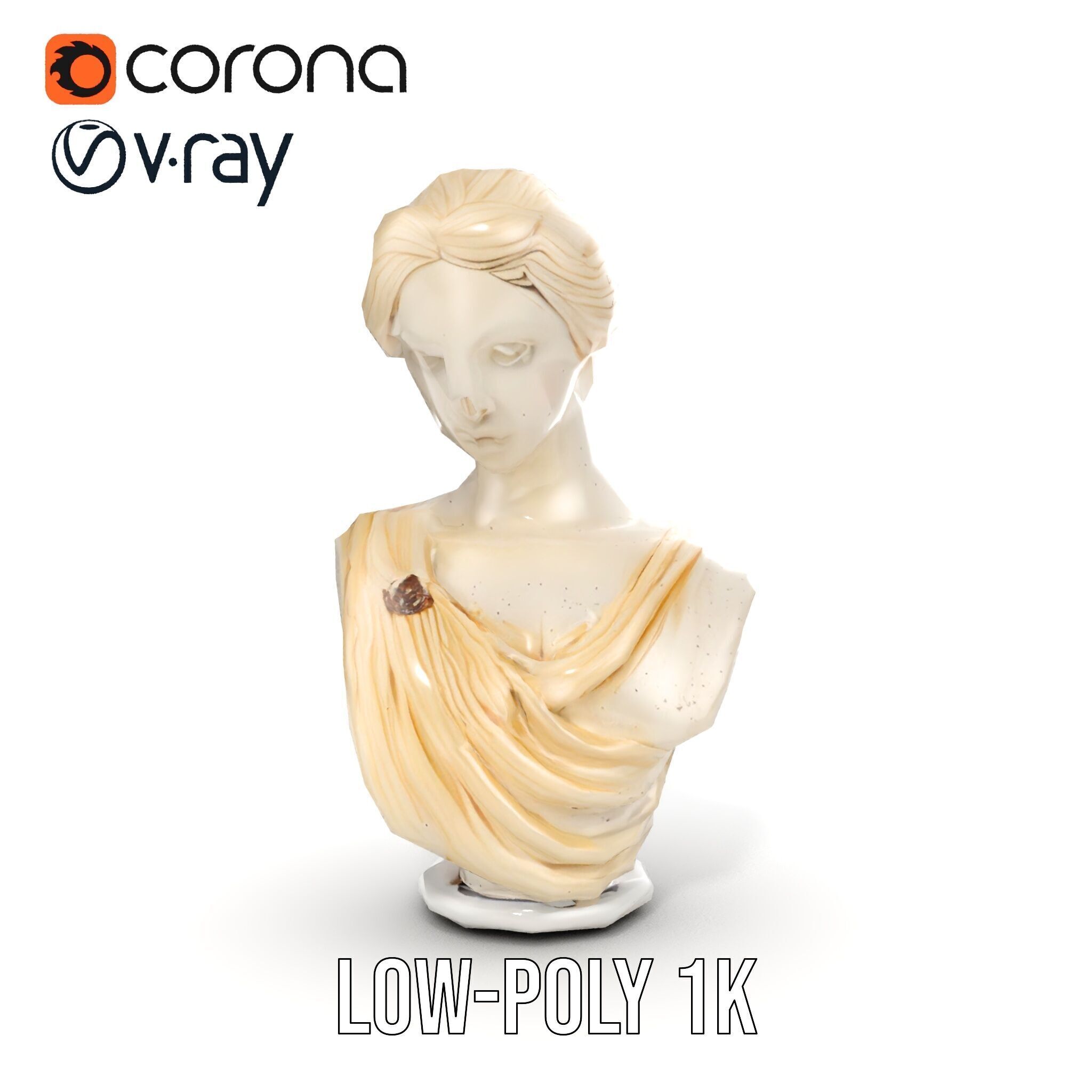 Classical Sculpture Bust Model Pack Low-poly 3D model_21