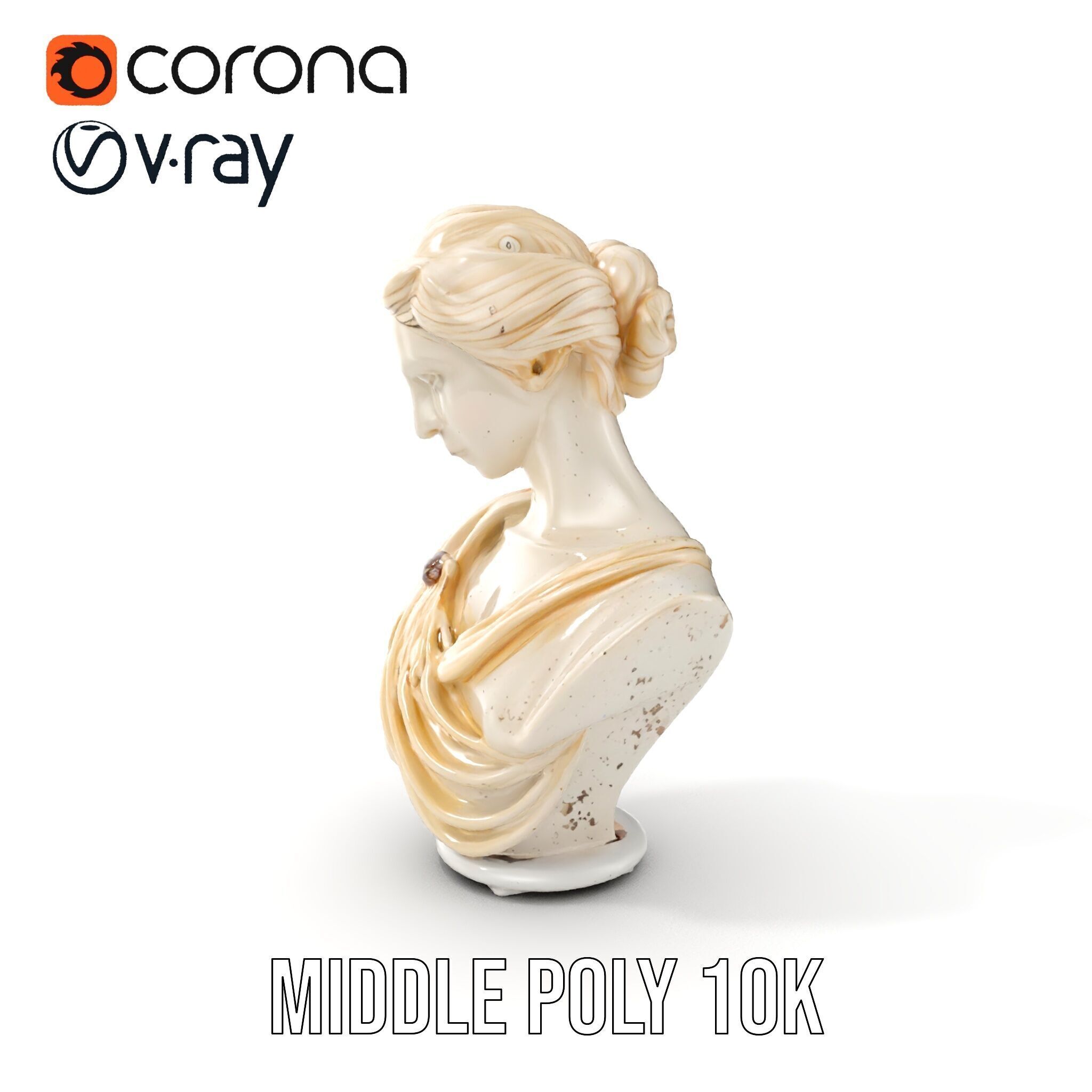 Classical Sculpture Bust Model Pack Low-poly 3D model_9