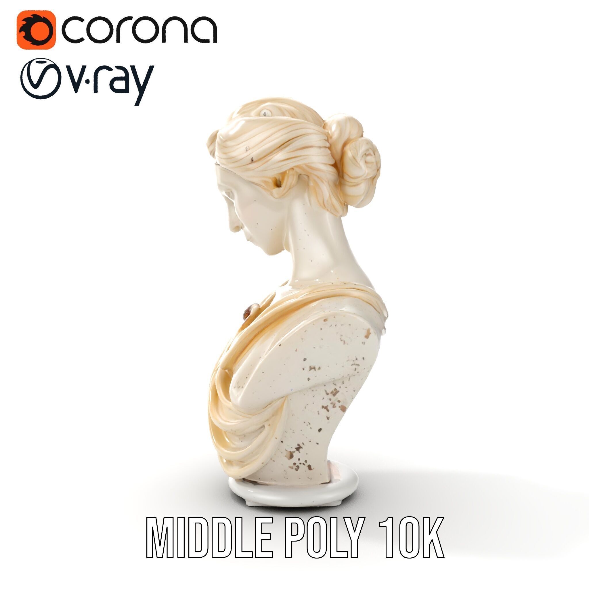 Classical Sculpture Bust Model Pack Low-poly 3D model_12