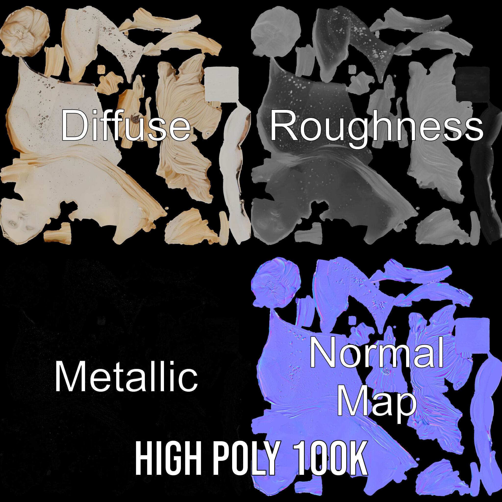 Classical Sculpture Bust Model Pack Low-poly 3D model_4