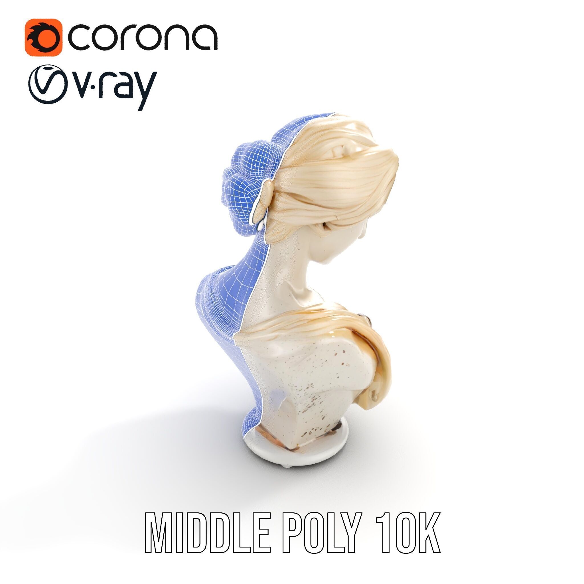 Classical Sculpture Bust Model Pack Low-poly 3D model_28