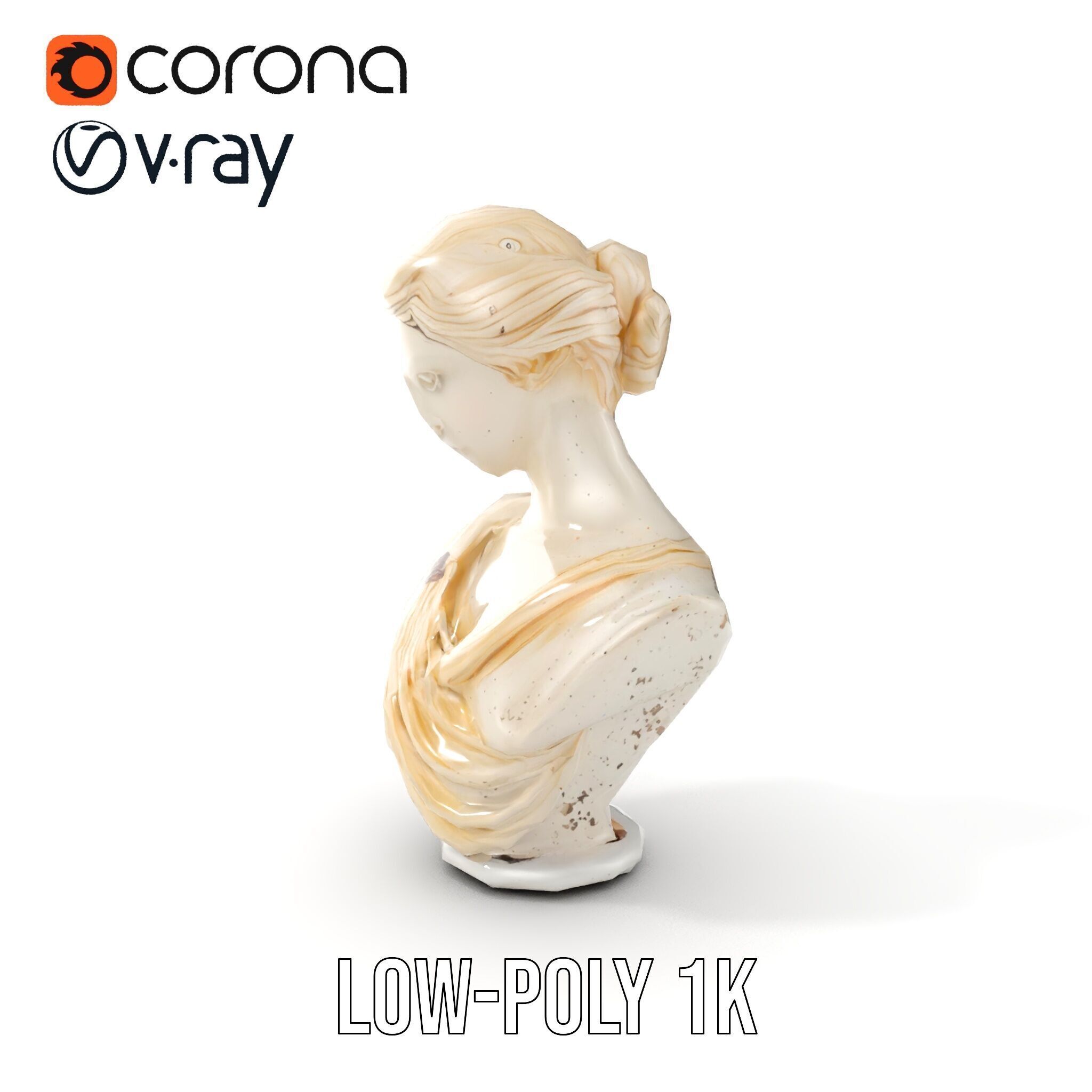 Classical Sculpture Bust Model Pack Low-poly 3D model_10