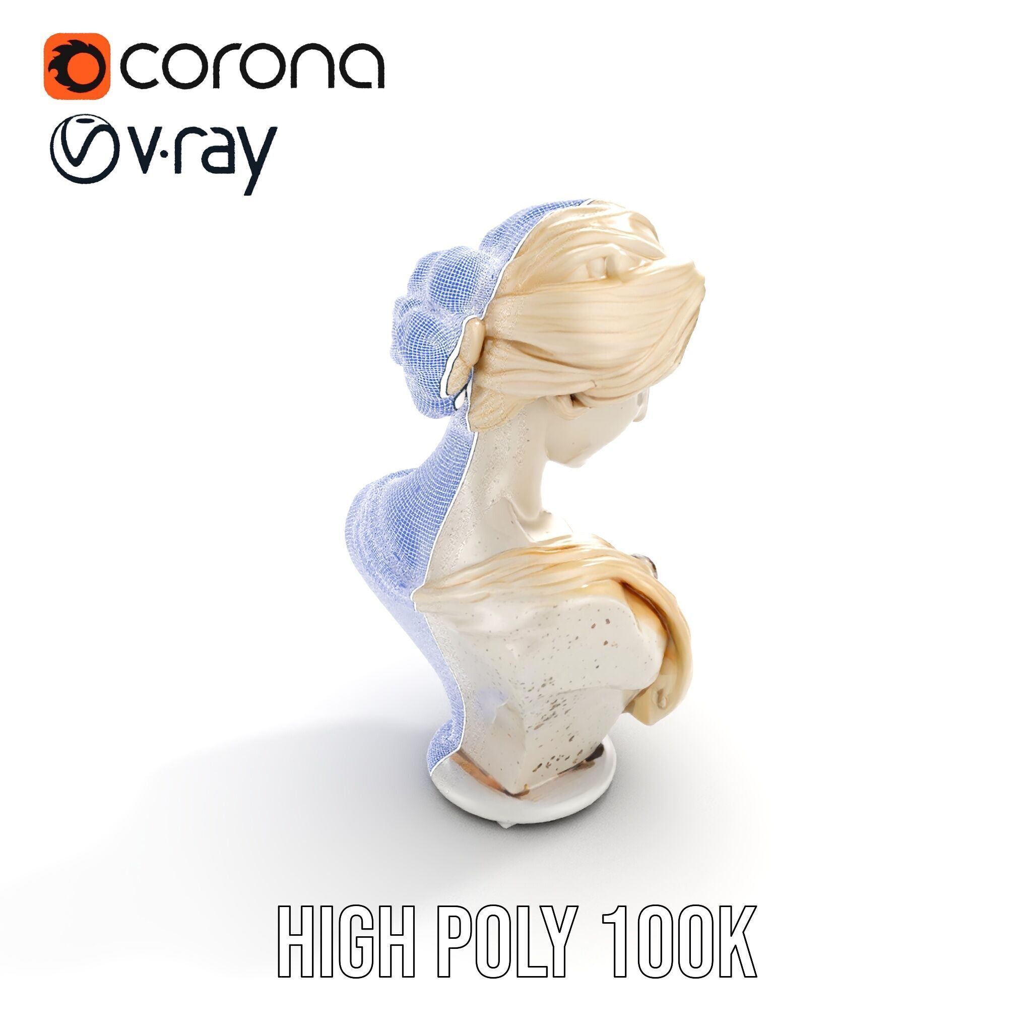 Classical Sculpture Bust Model Pack Low-poly 3D model_27