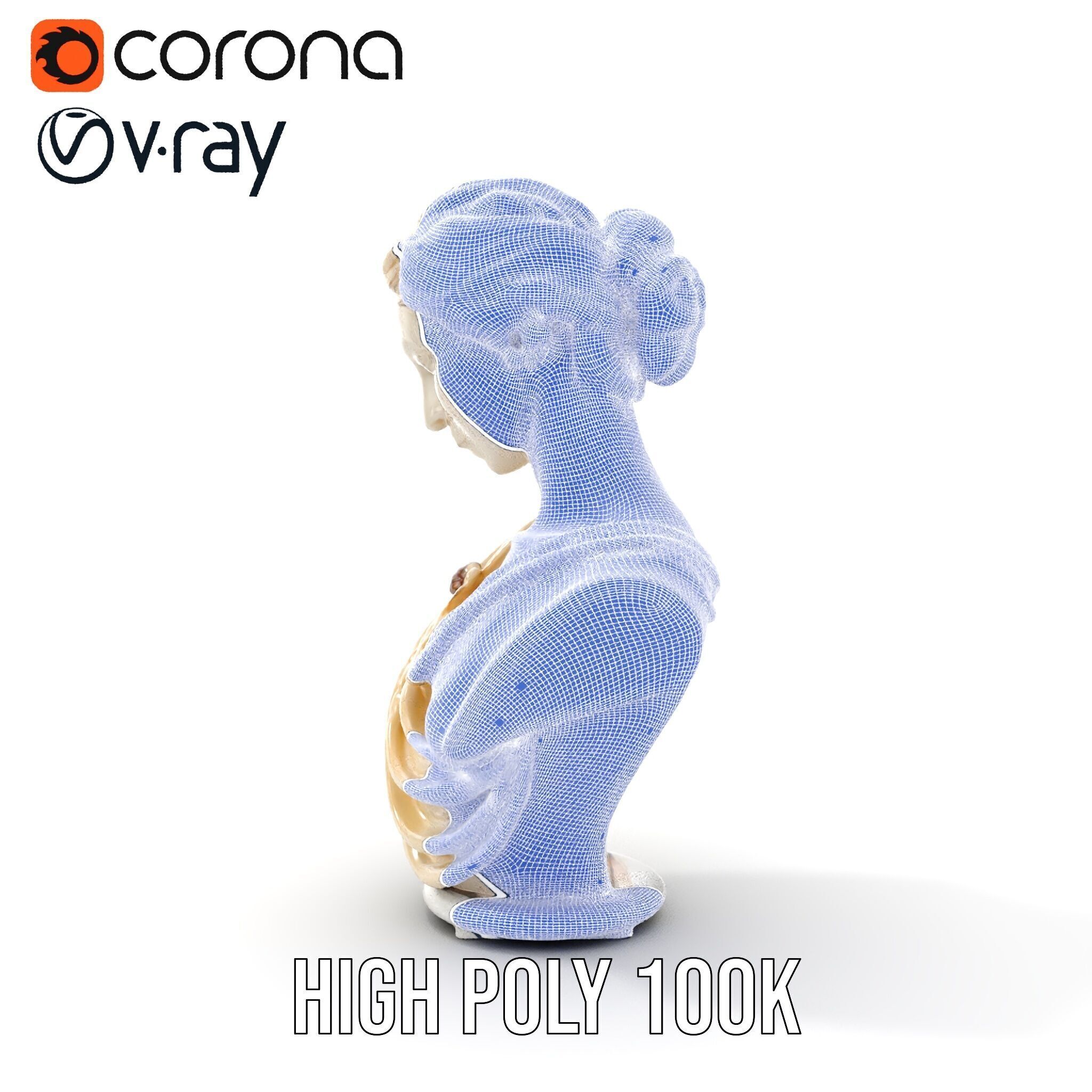 Classical Sculpture Bust Model Pack Low-poly 3D model_33