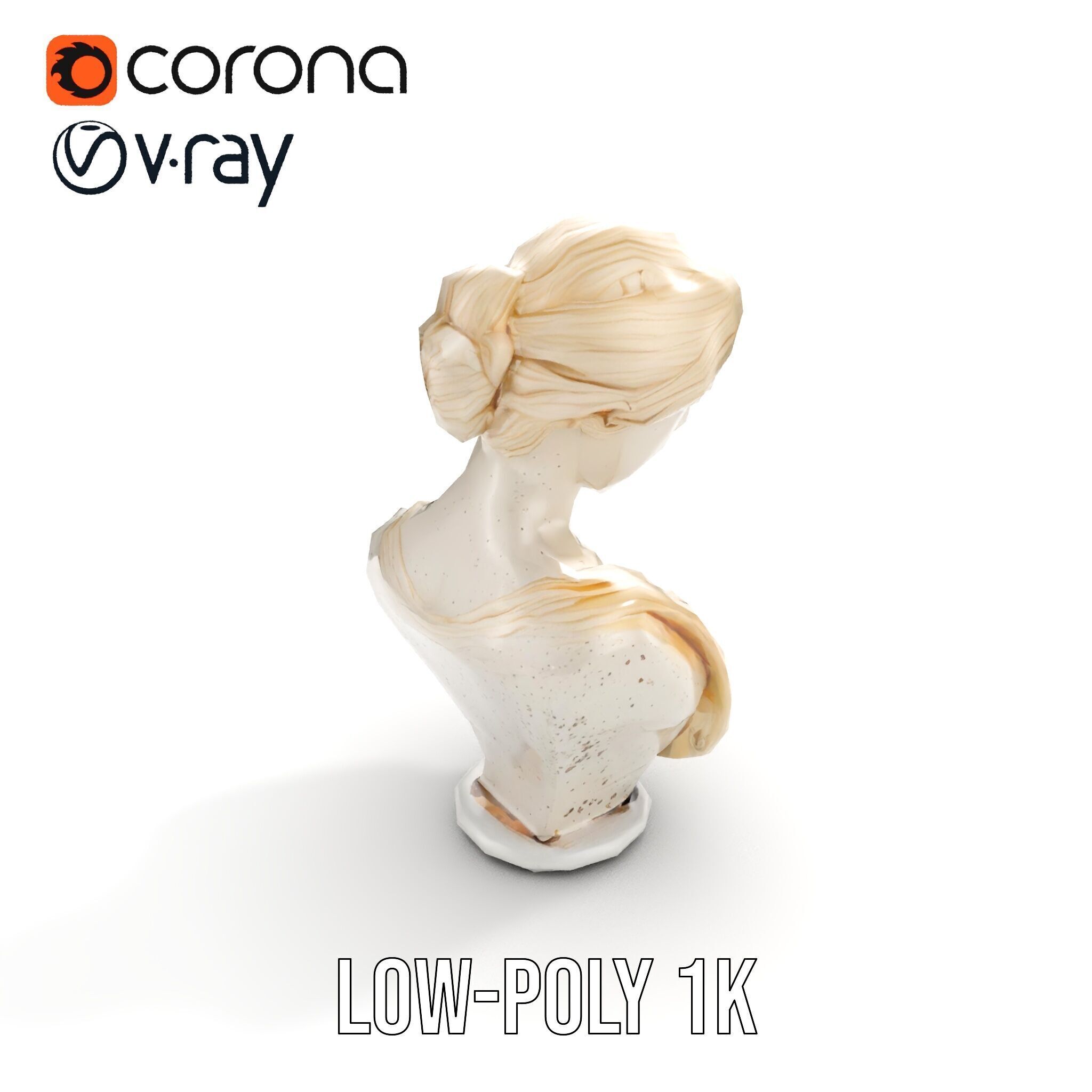 Classical Sculpture Bust Model Pack Low-poly 3D model_8