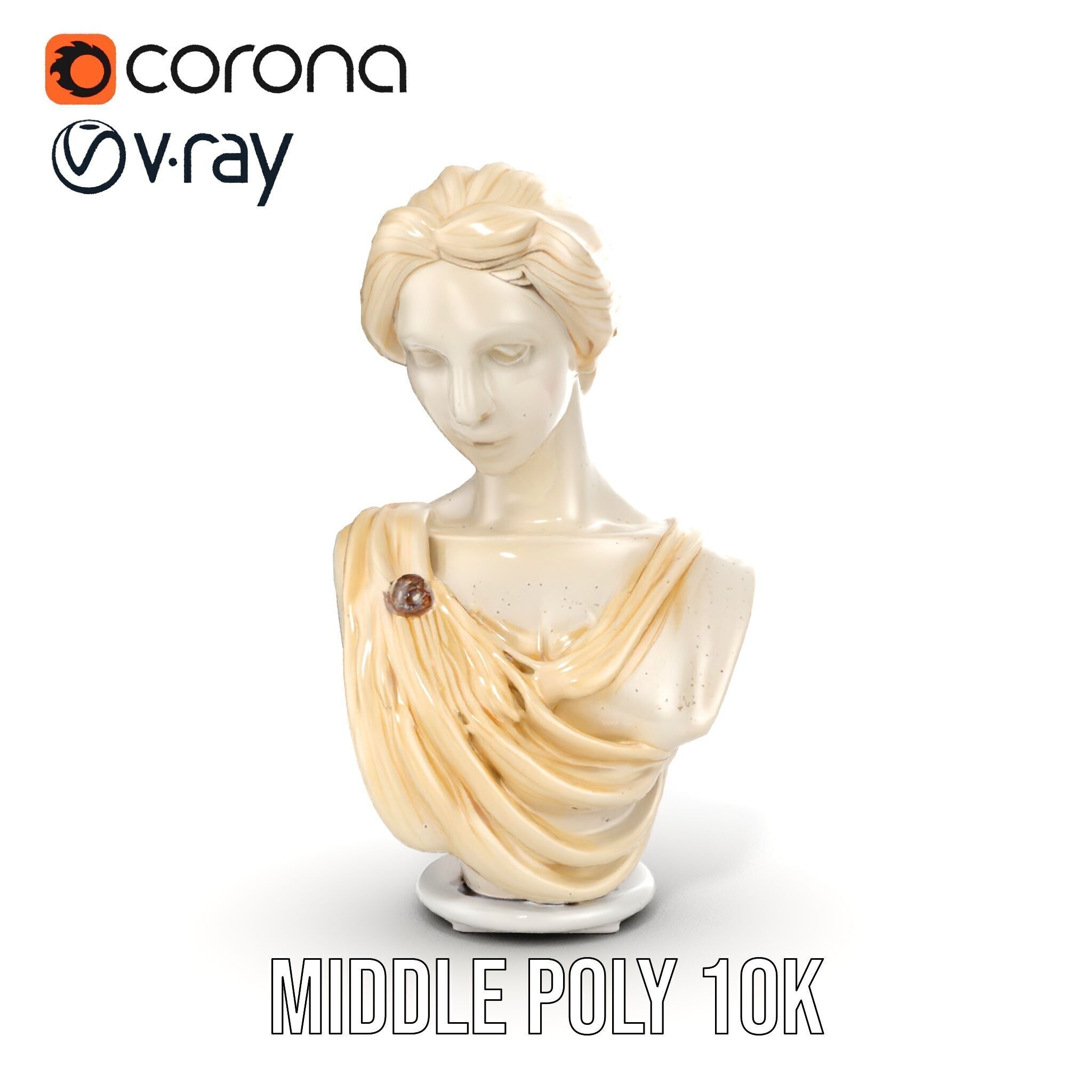 Classical Sculpture Bust Model Pack Low-poly 3D model_31