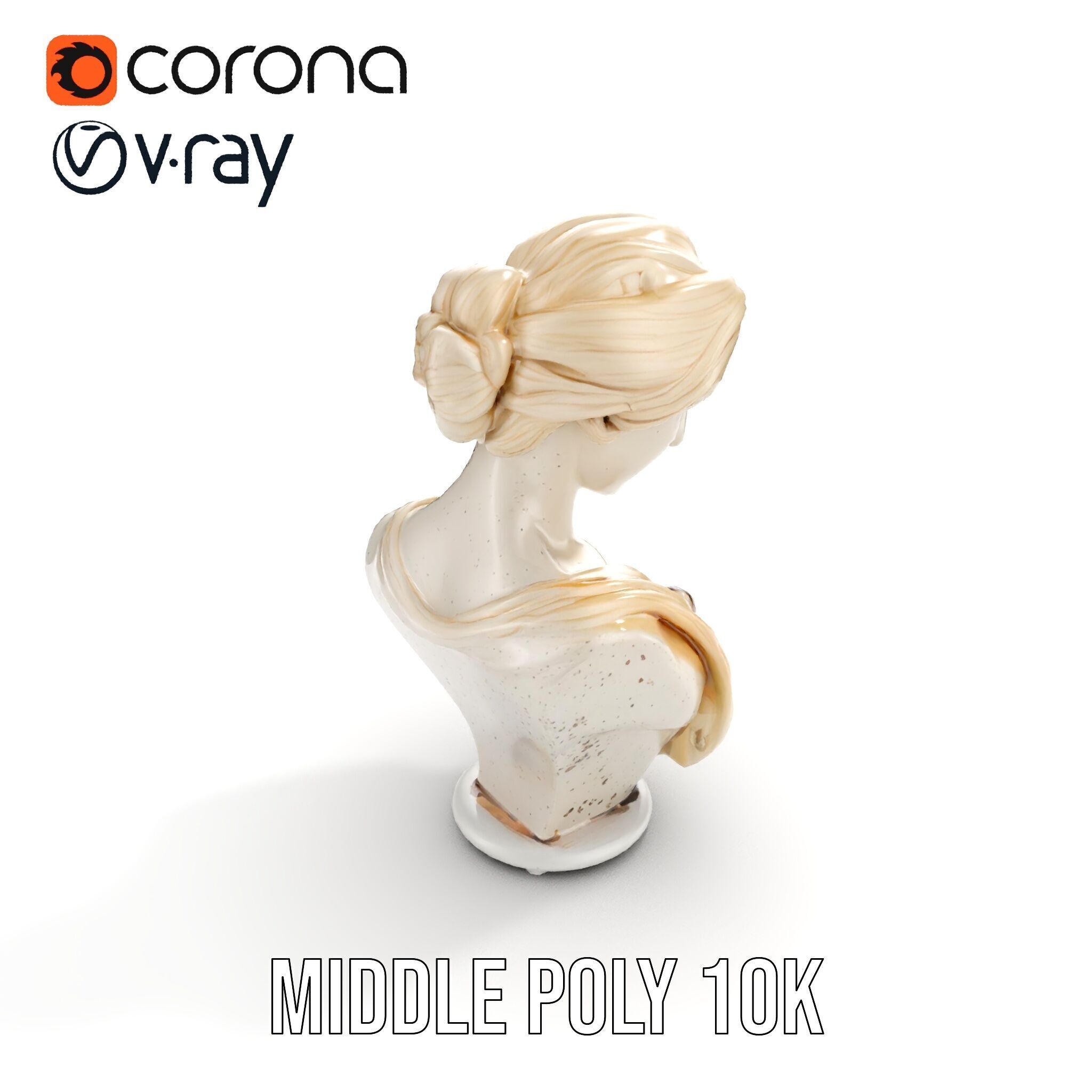 Classical Sculpture Bust Model Pack Low-poly 3D model_7