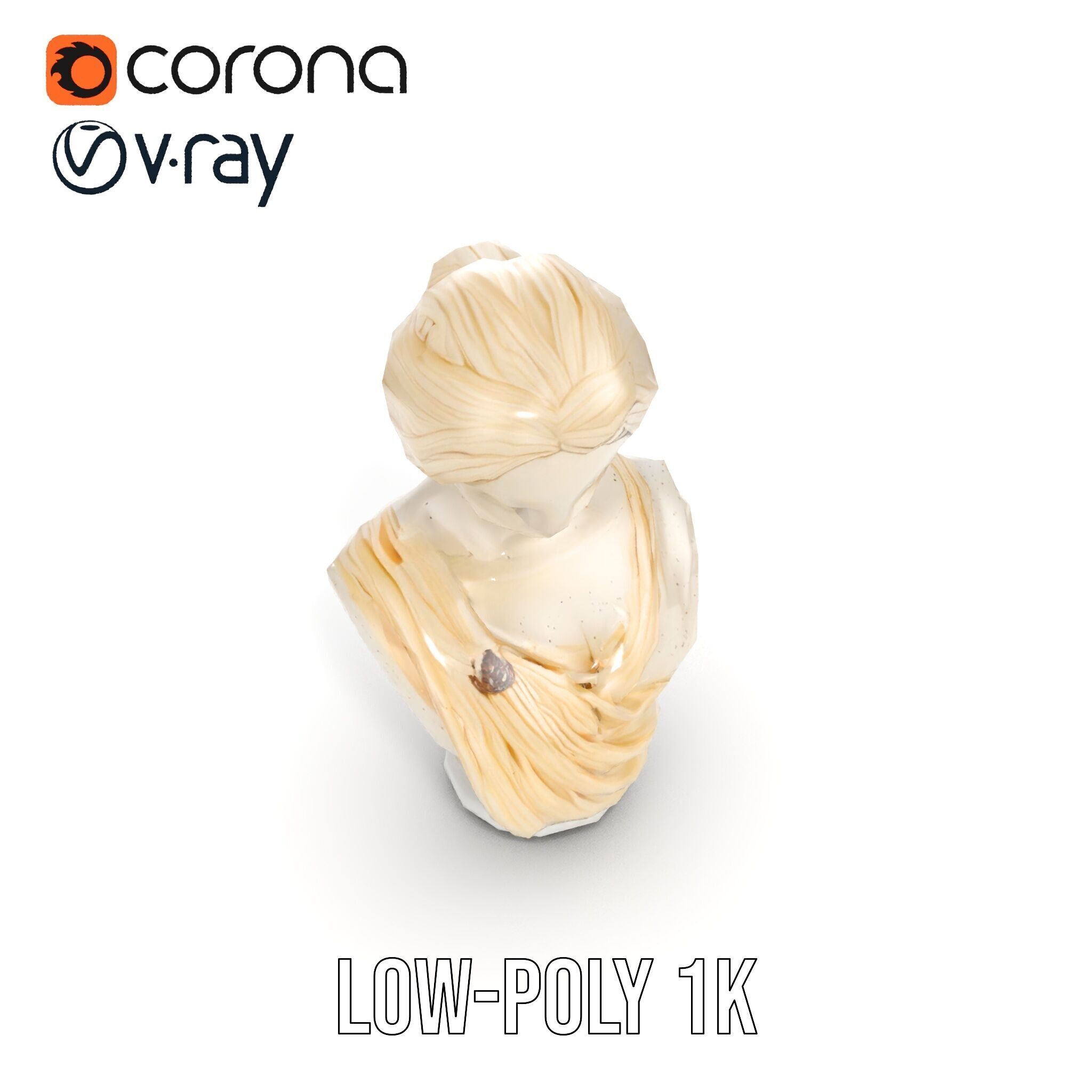 Classical Sculpture Bust Model Pack Low-poly 3D model_29