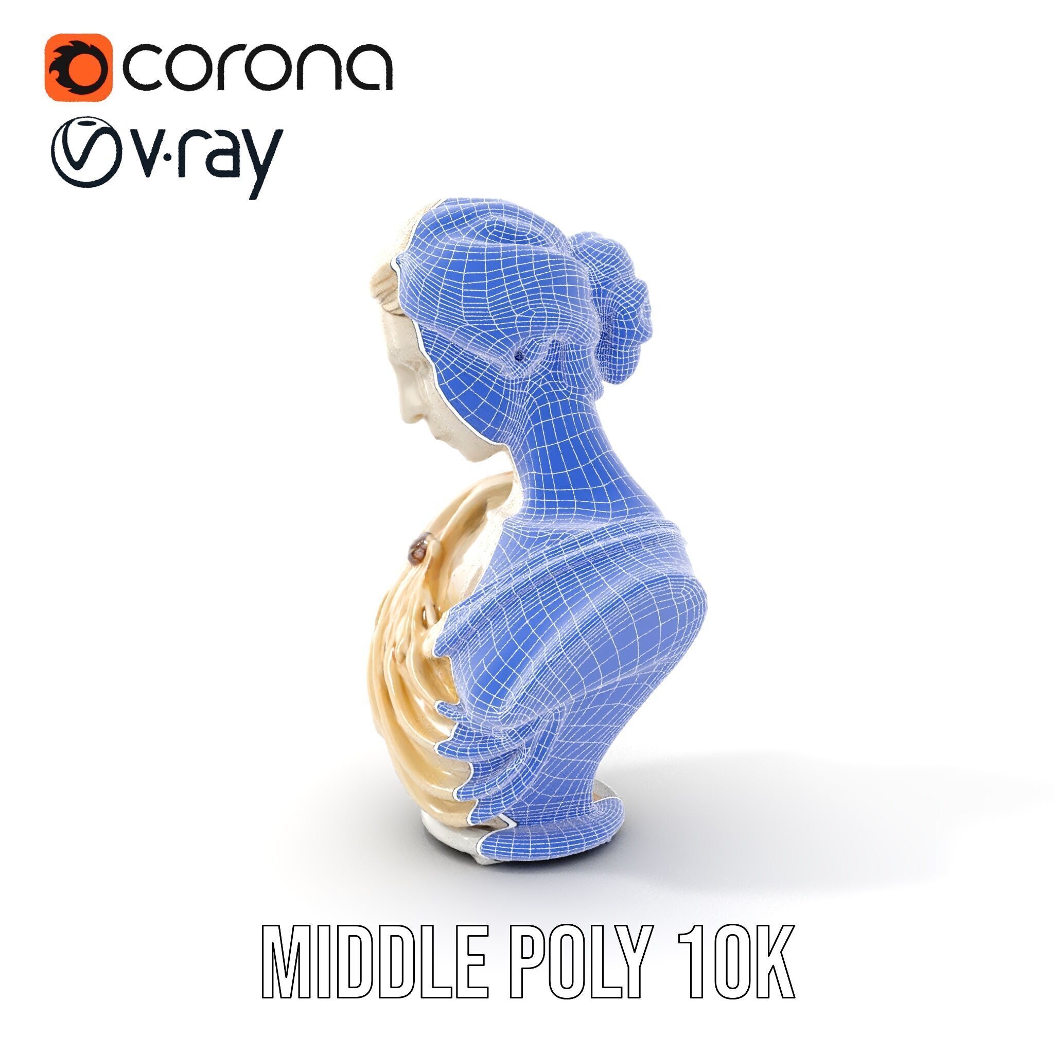 Classical Sculpture Bust Model Pack Low-poly 3D model_20