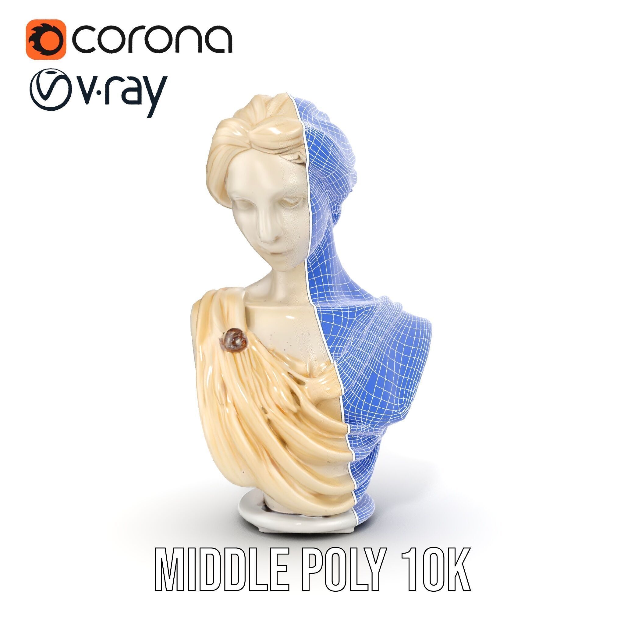 Classical Sculpture Bust Model Pack Low-poly 3D model_15