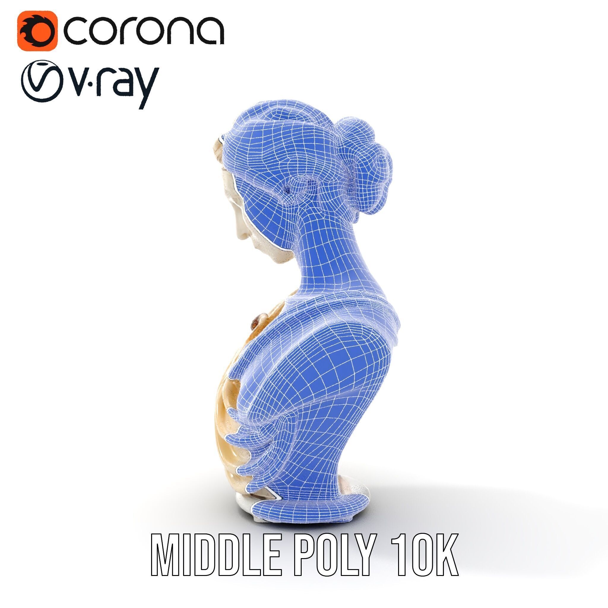 Classical Sculpture Bust Model Pack Low-poly 3D model_17