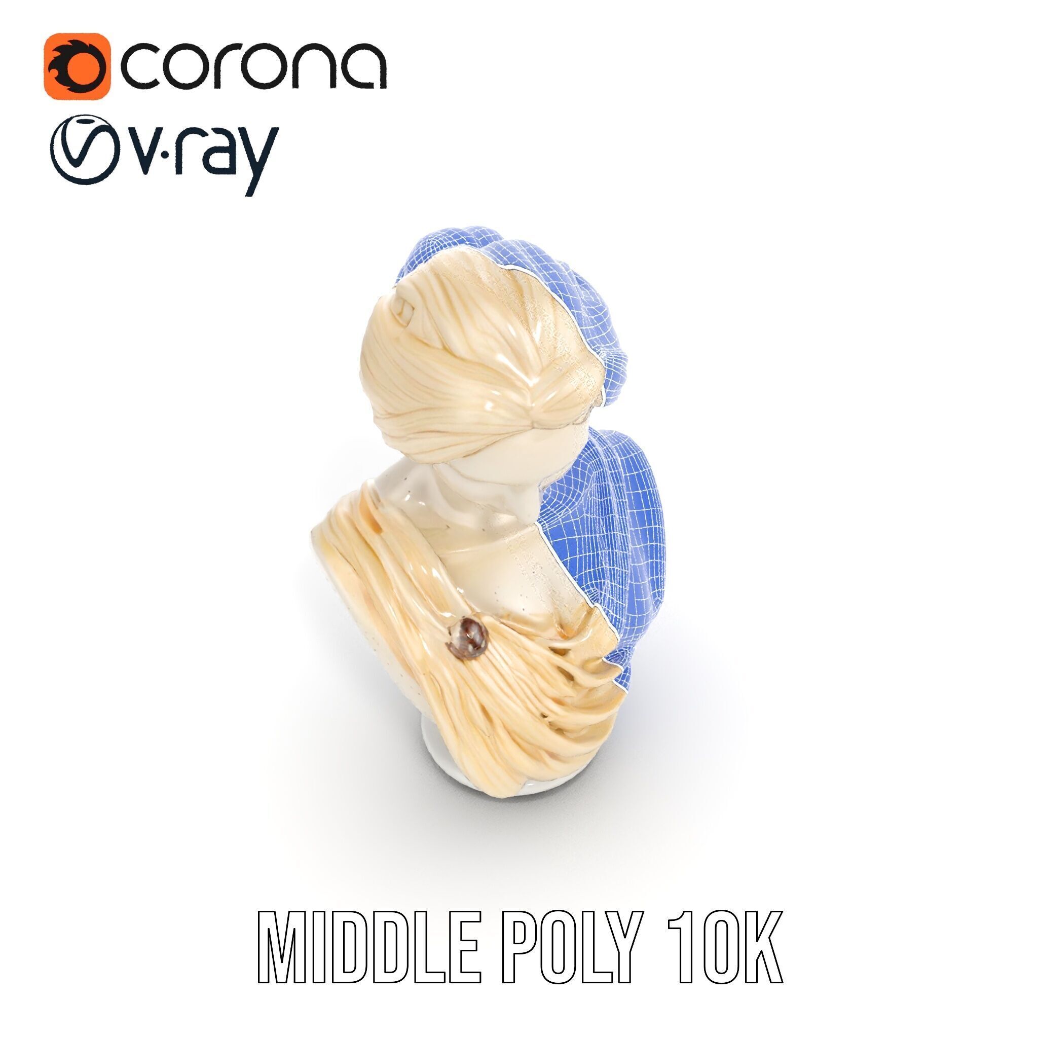 Classical Sculpture Bust Model Pack Low-poly 3D model_23