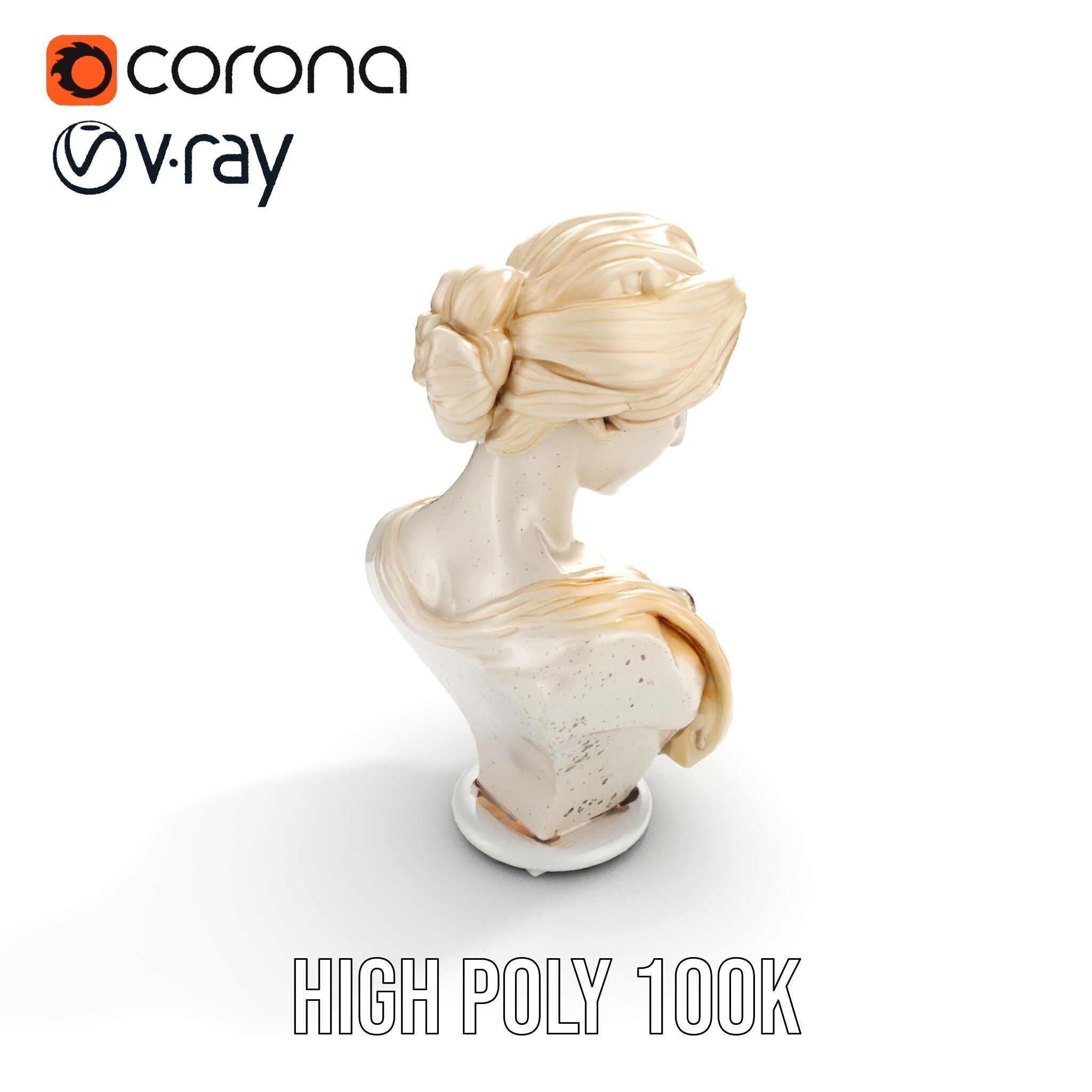 Classical Sculpture Bust Model Pack Low-poly 3D model_14