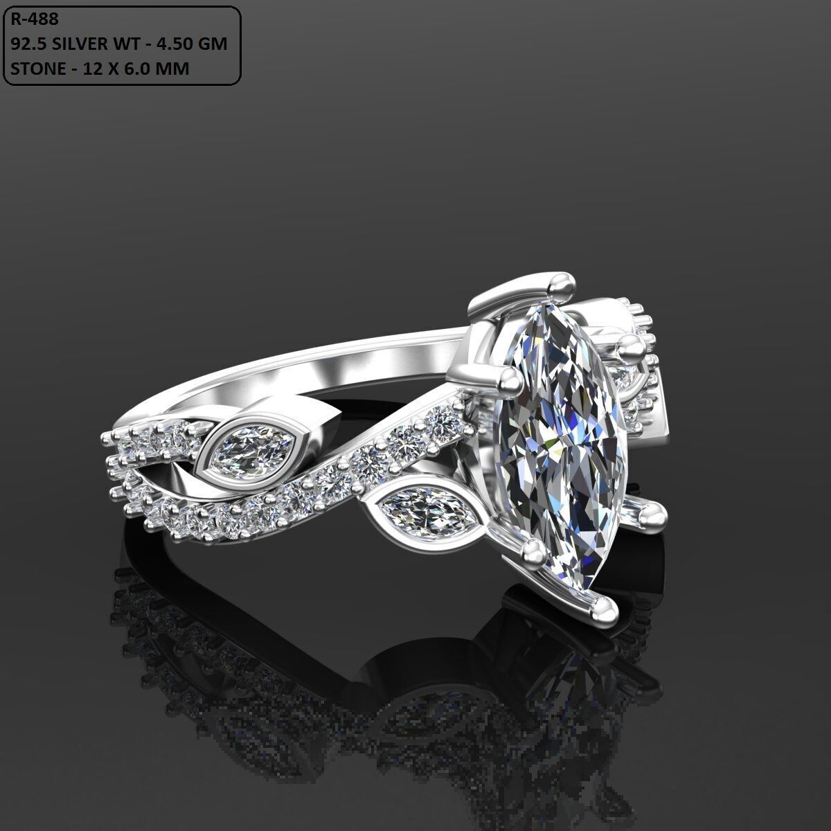 Solitaire Ring 3D print model_3