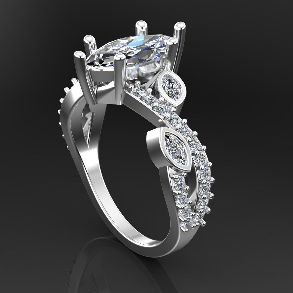 Solitaire Ring 3D print model_2