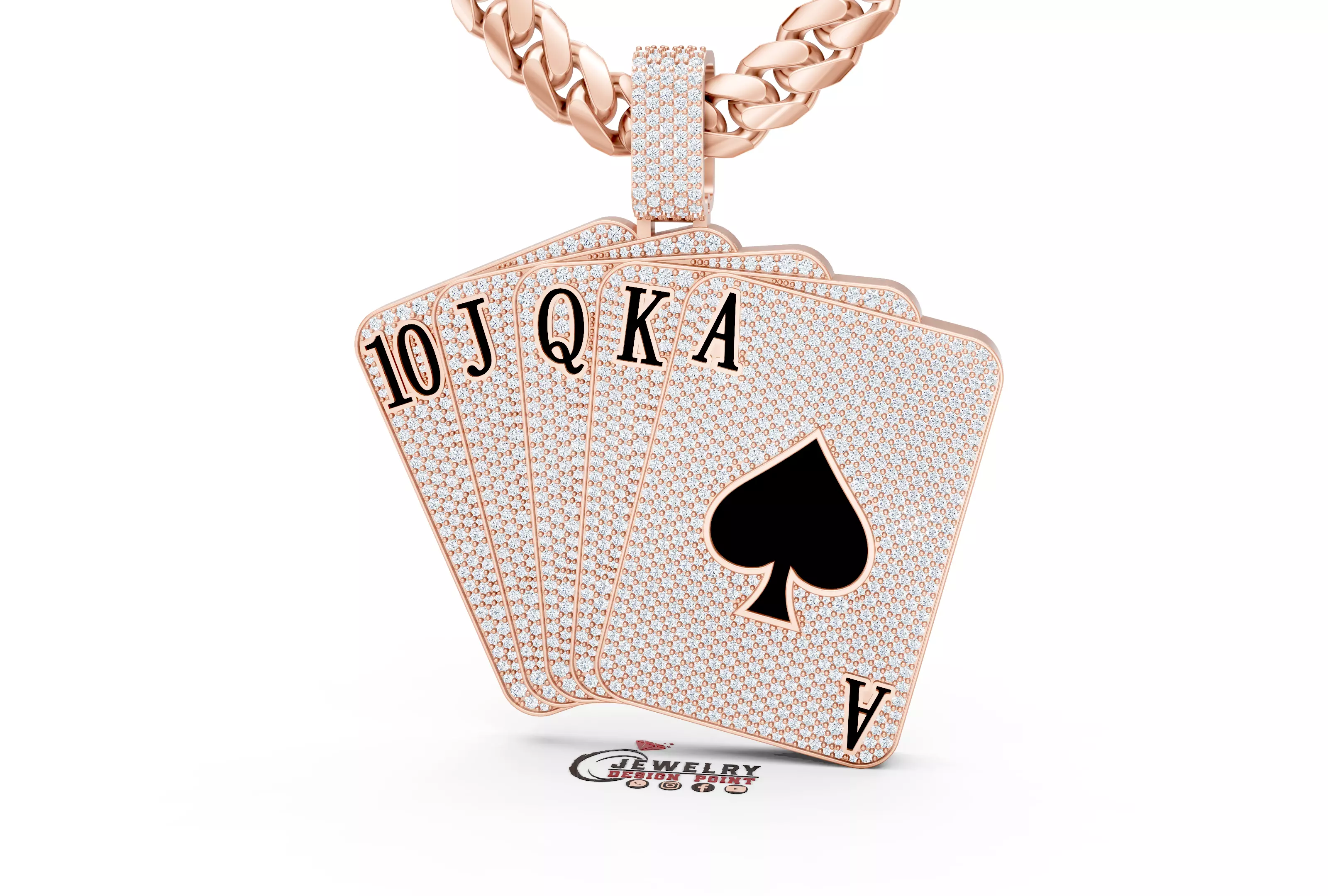 Custom Poker Pendnat - Playing Card pendant - Poker Card  3D print model_0