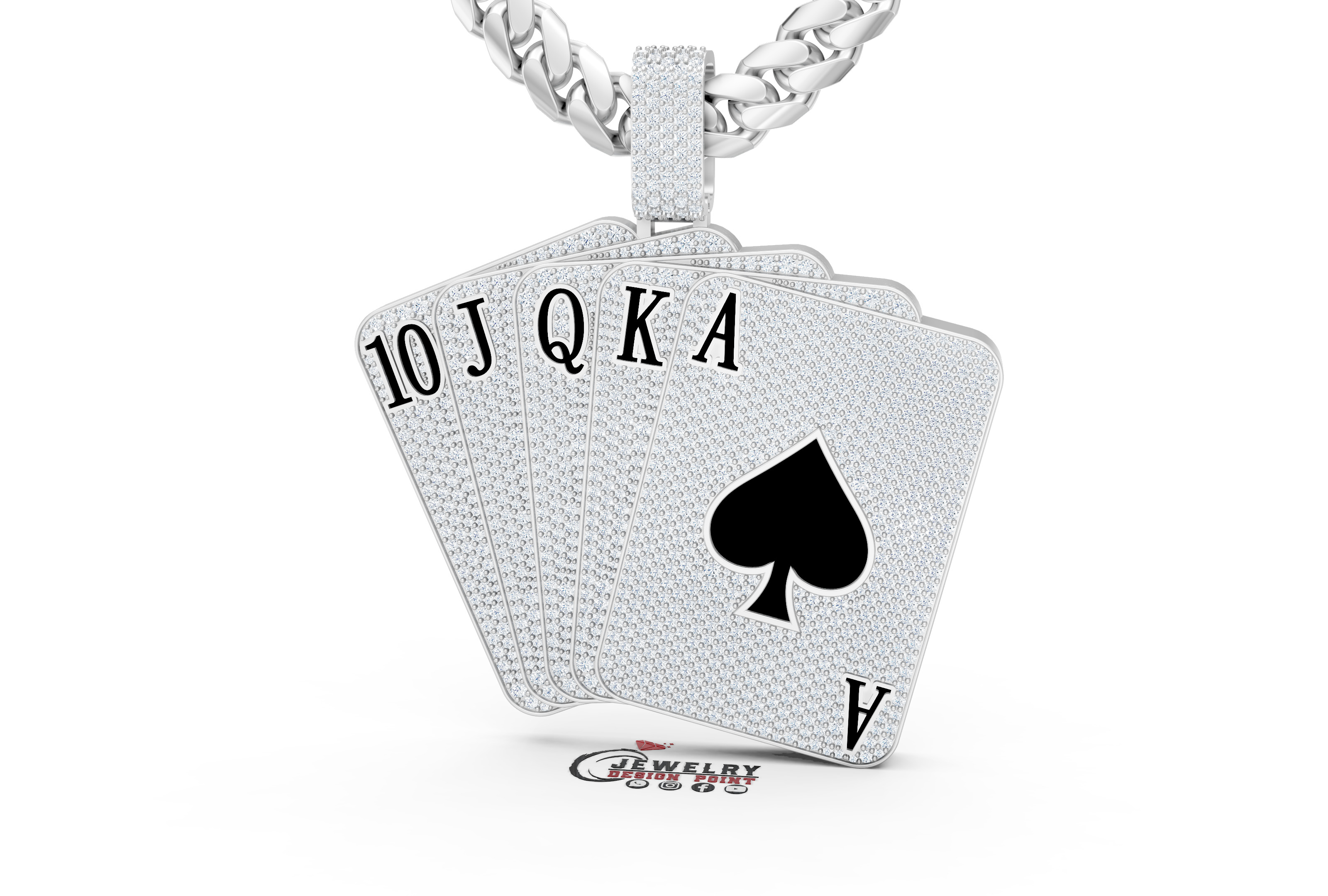 Custom Poker Pendnat - Playing Card pendant - Poker Card  3D print model_2