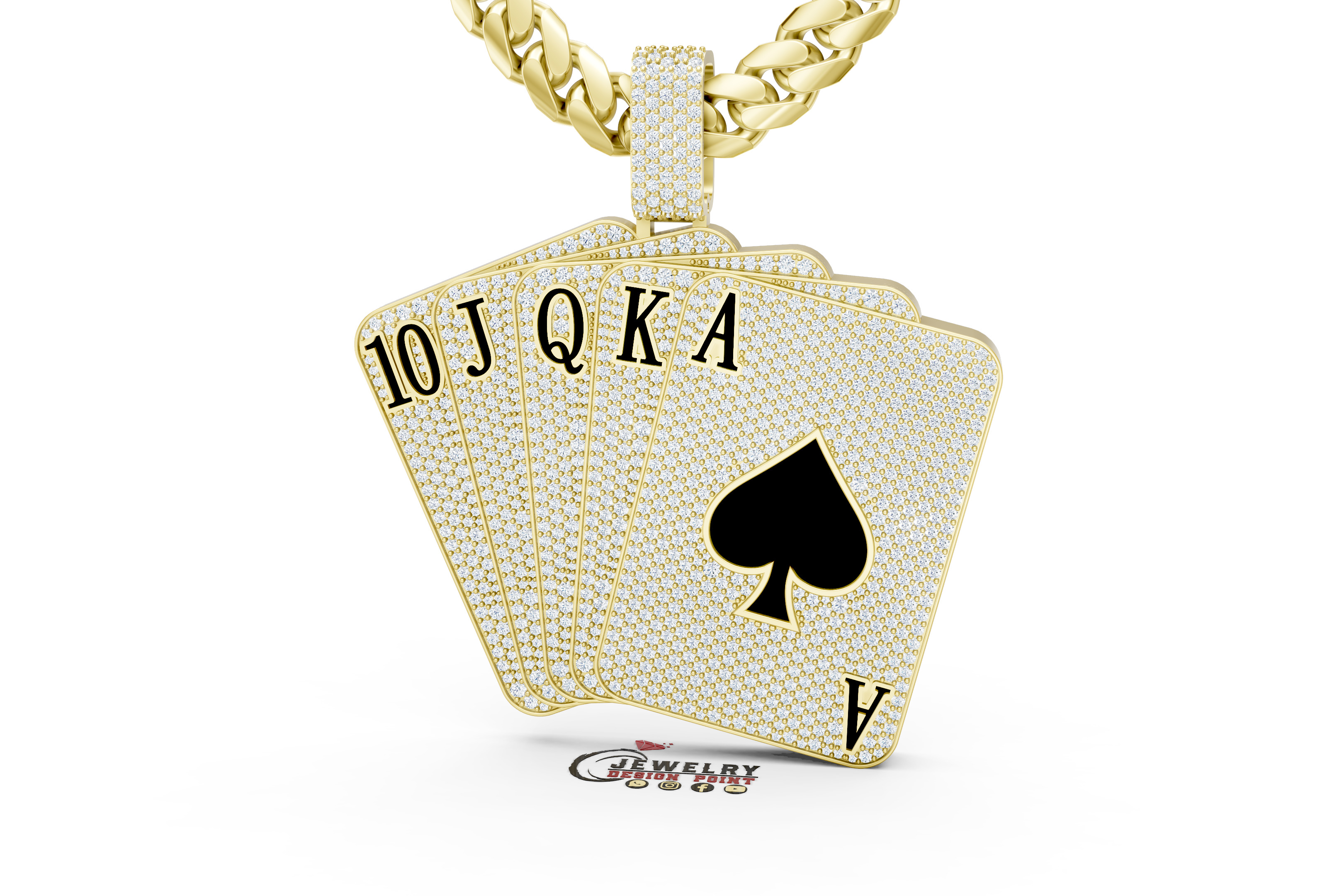 Custom Poker Pendnat - Playing Card pendant - Poker Card  3D print model_3