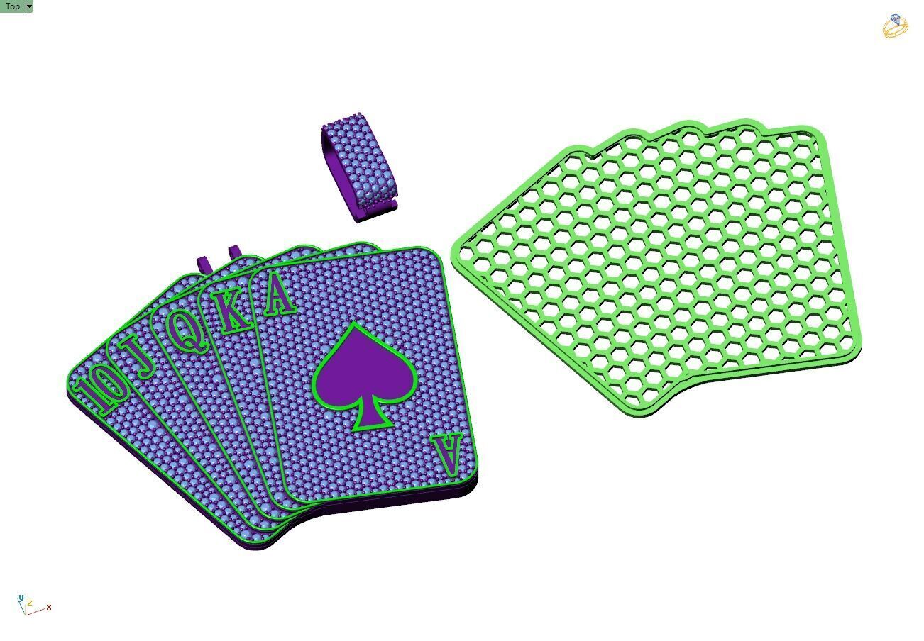 Custom Poker Pendnat - Playing Card pendant - Poker Card  3D print model_11