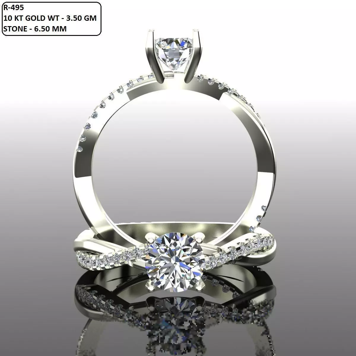 Solitaire Ring 3D print model_0