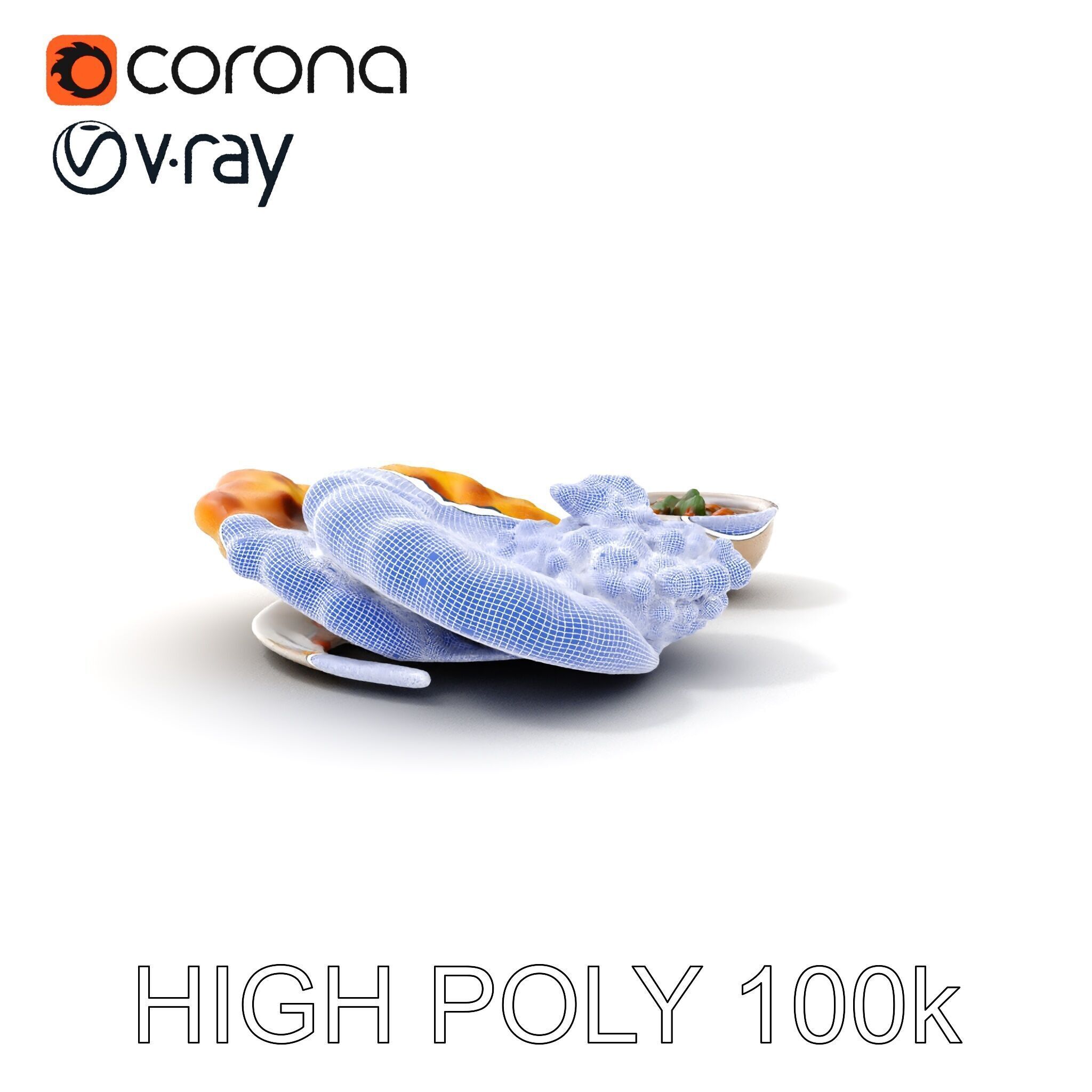 Traditional Indian Cuisine Model Pack with Naan and Curry Low-poly 3D model_5