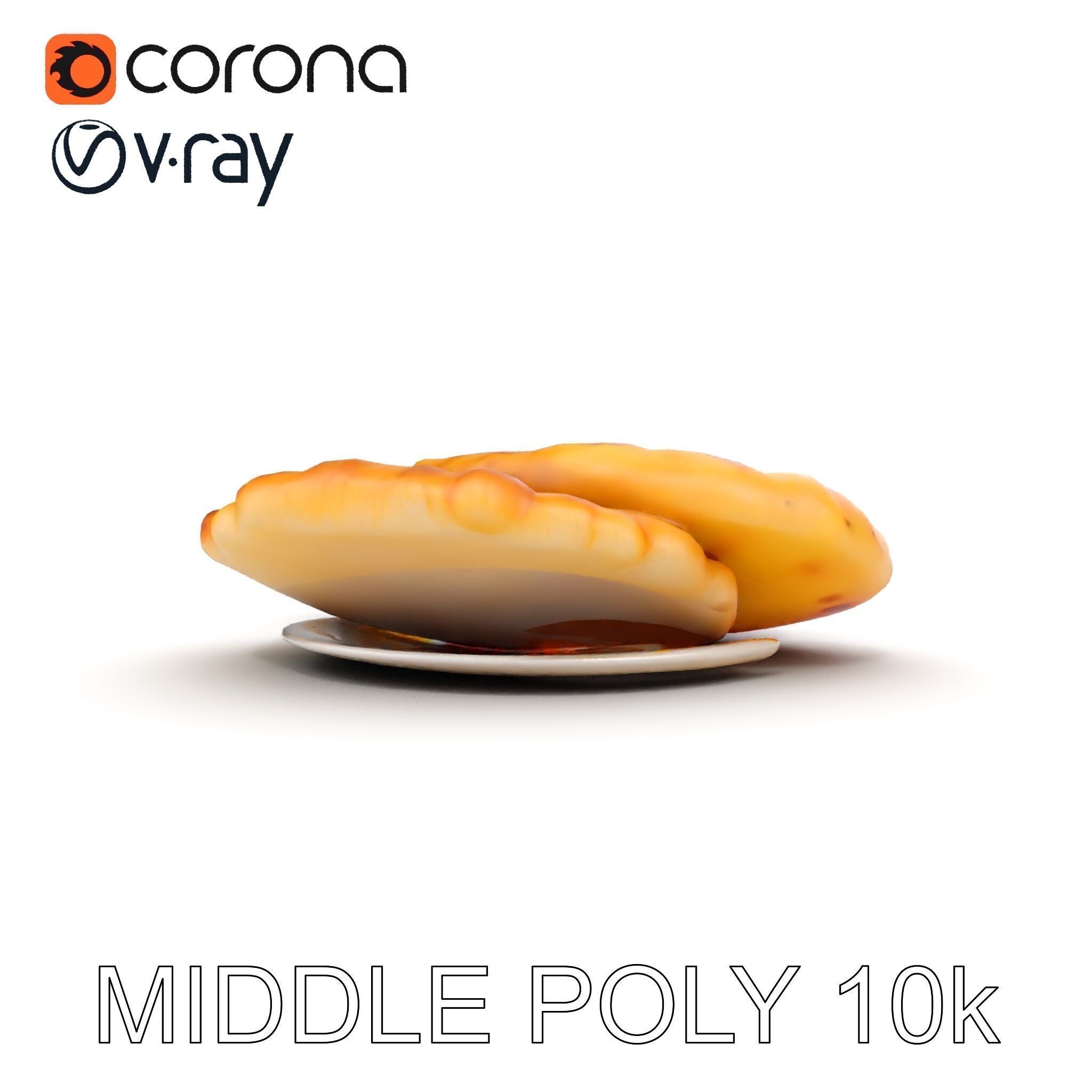 Traditional Indian Cuisine Model Pack with Naan and Curry Low-poly 3D model_18