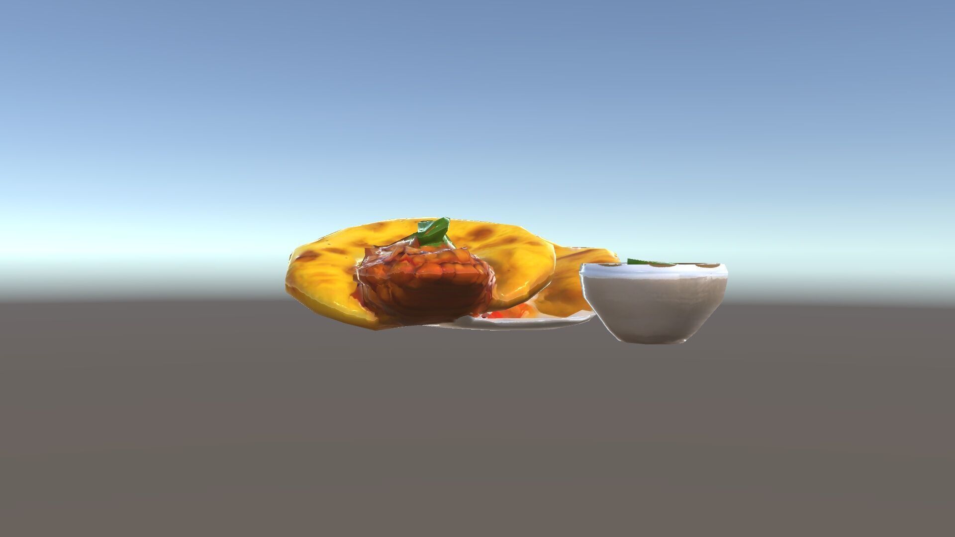 Traditional Indian Cuisine Model Pack with Naan and Curry Low-poly 3D model_35