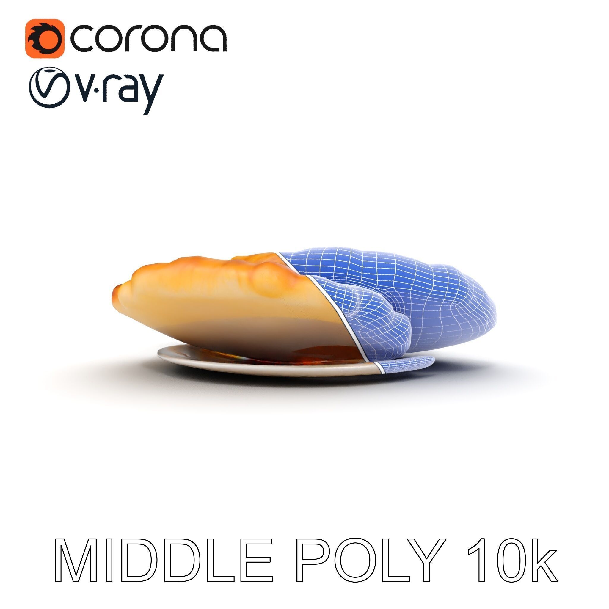 Traditional Indian Cuisine Model Pack with Naan and Curry Low-poly 3D model_25