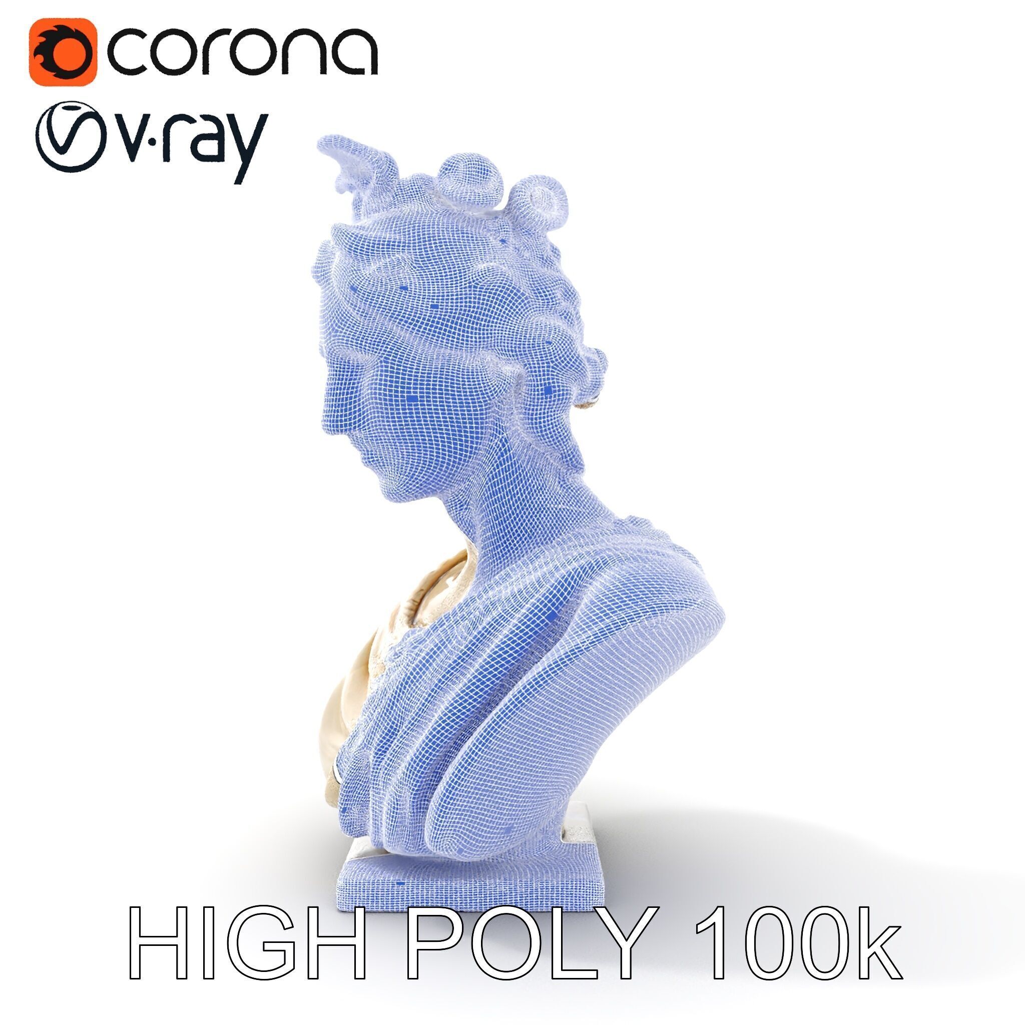 Classical Greek Bust Sculpture D Model Pack Low-poly 3D model_29