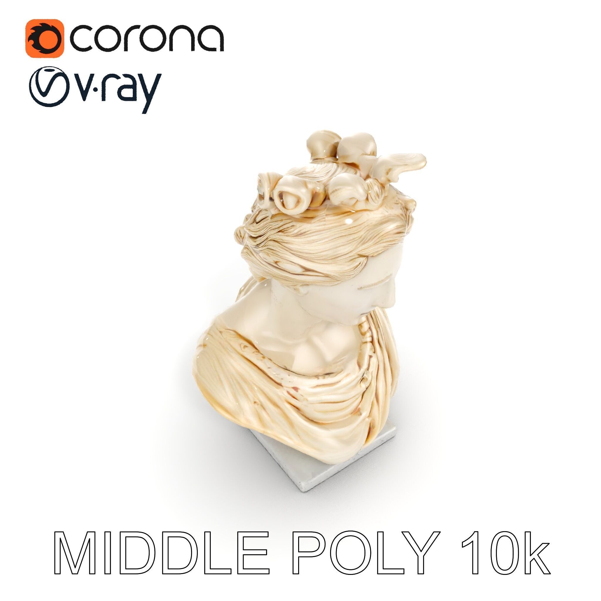 Classical Greek Bust Sculpture D Model Pack Low-poly 3D model_13