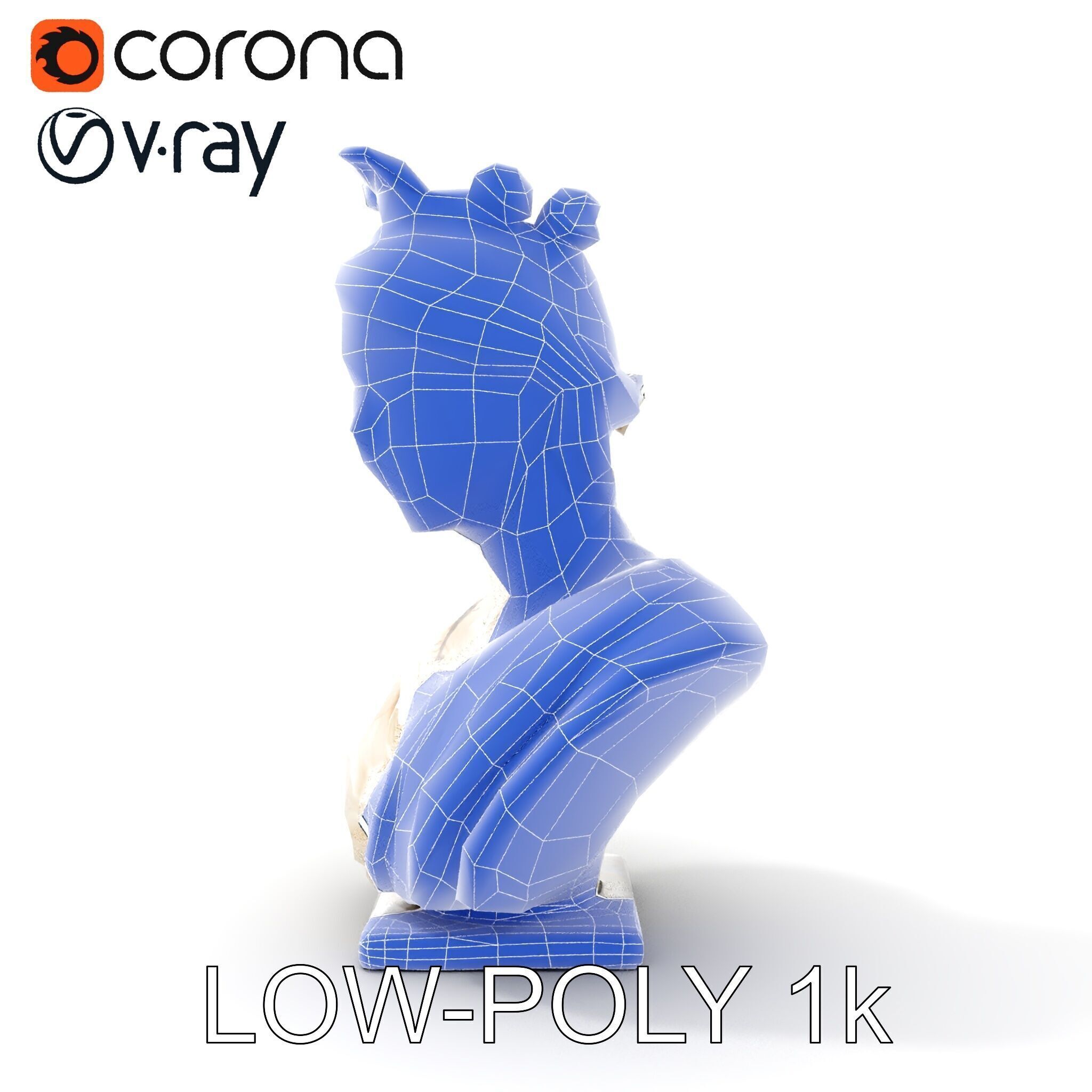 Classical Greek Bust Sculpture D Model Pack Low-poly 3D model_22