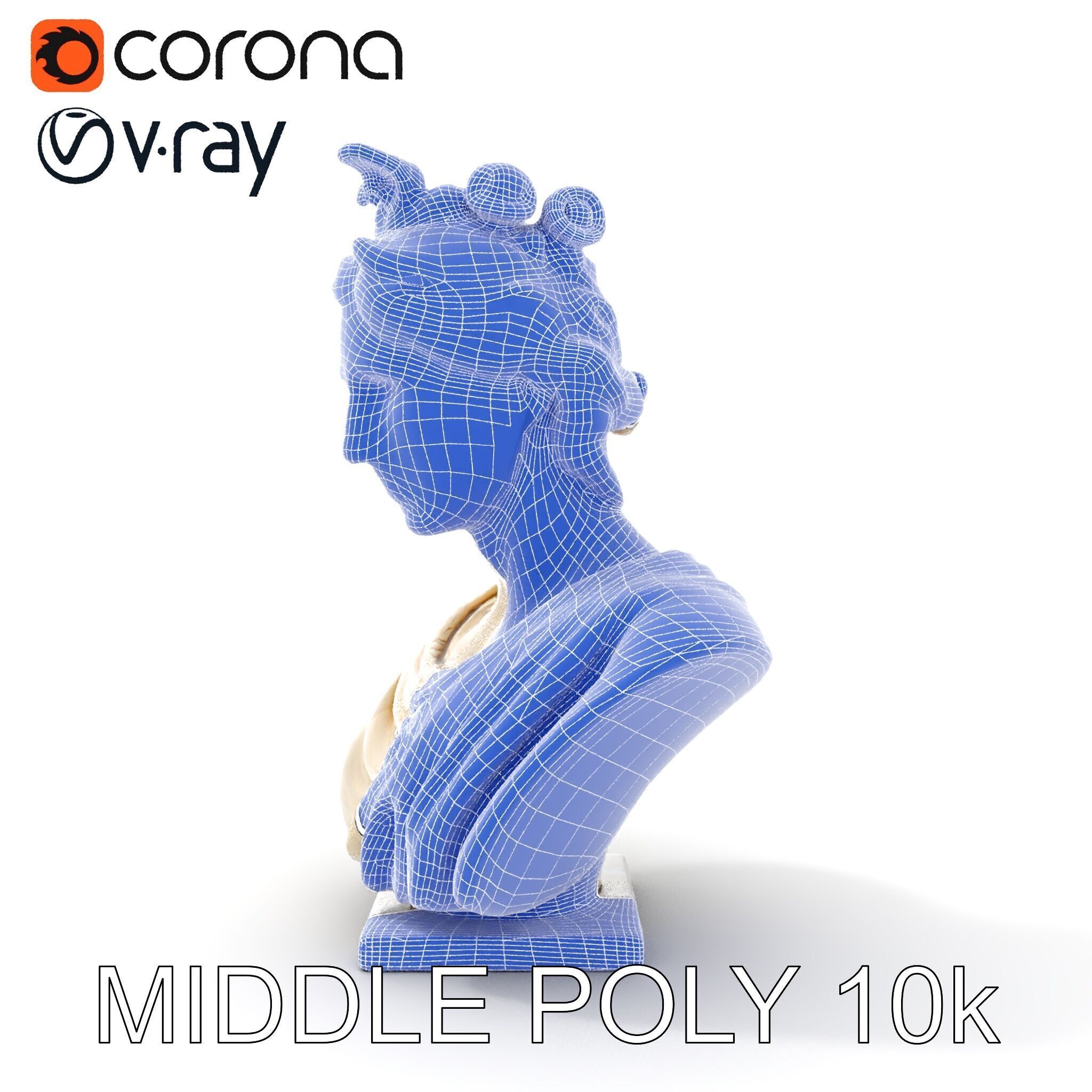 Classical Greek Bust Sculpture D Model Pack Low-poly 3D model_30