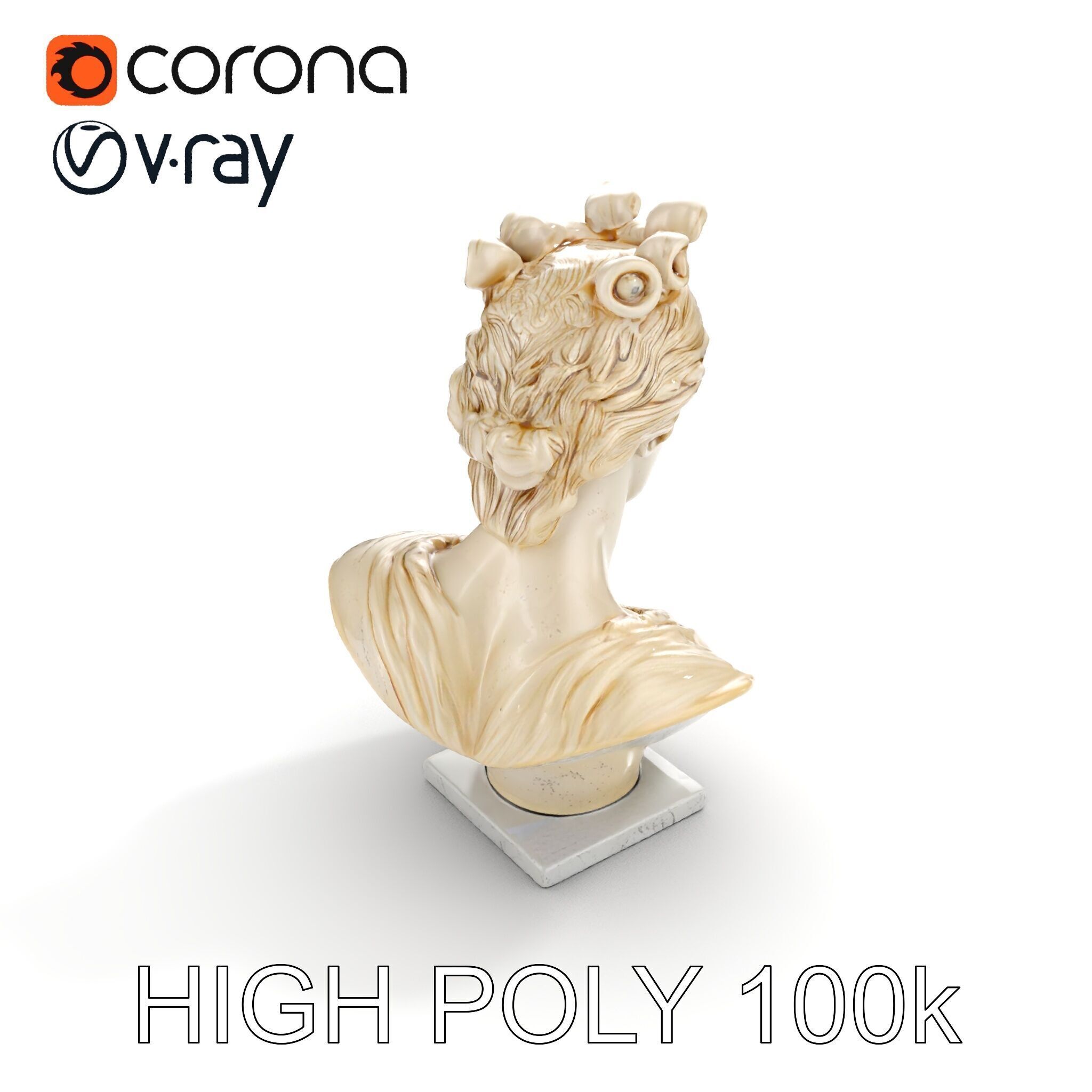 Classical Greek Bust Sculpture D Model Pack Low-poly 3D model_18