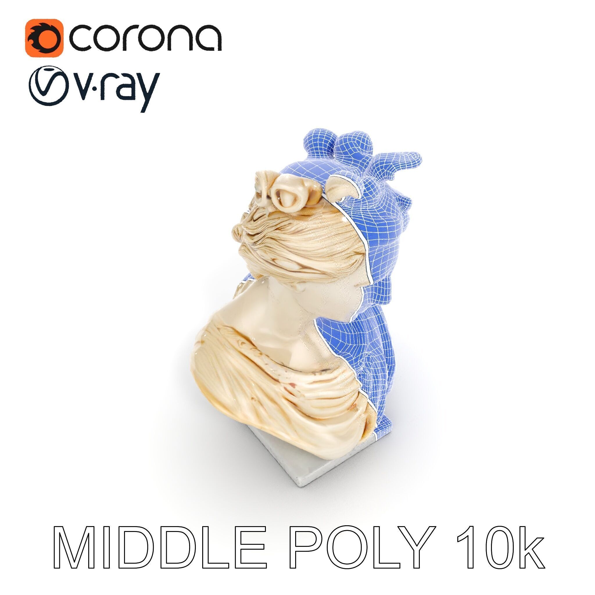 Classical Greek Bust Sculpture D Model Pack Low-poly 3D model_21