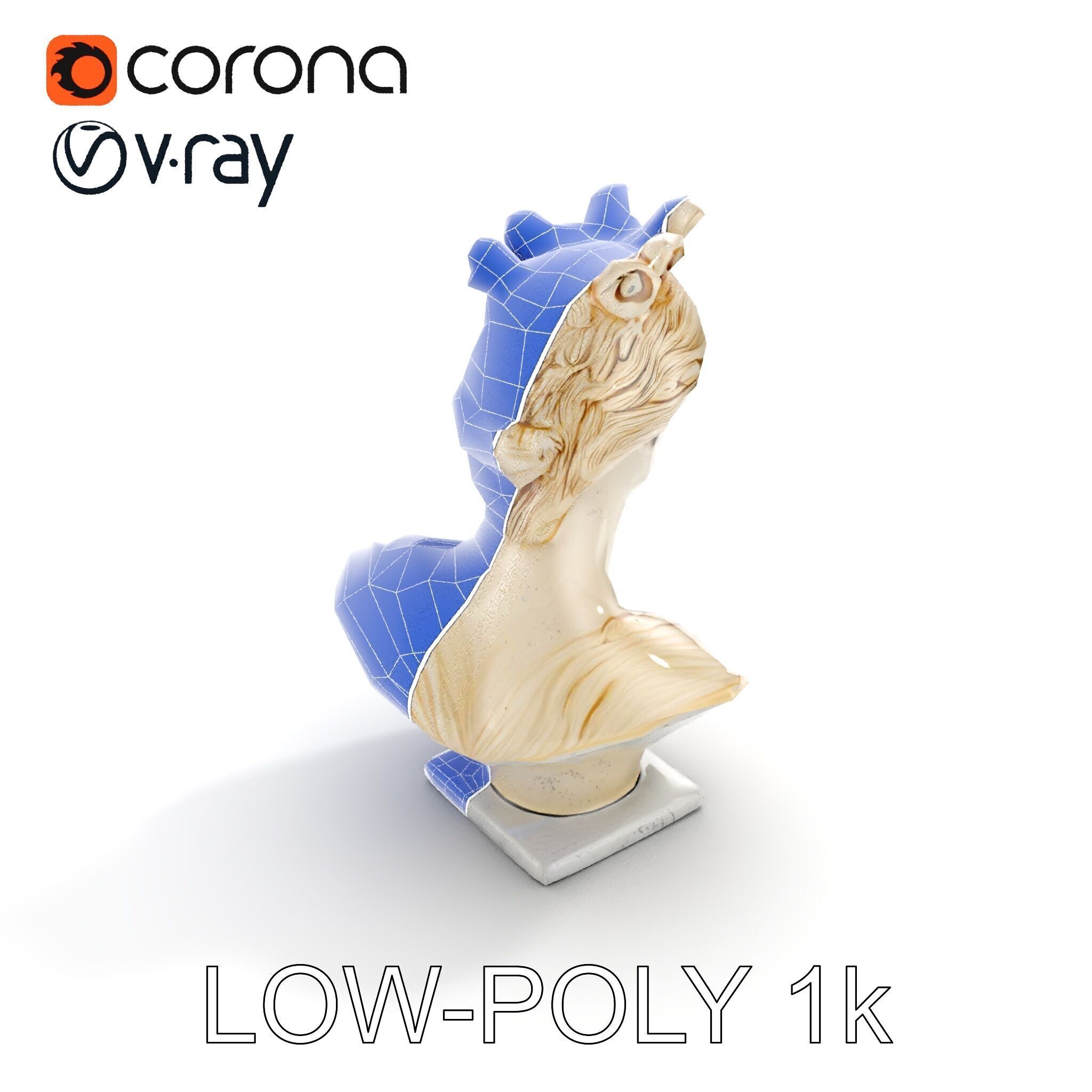 Classical Greek Bust Sculpture D Model Pack Low-poly 3D model_25