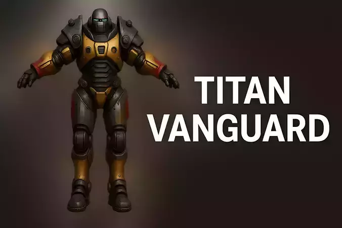 Titan Vanguard 3D FBX Armored Character 3D model