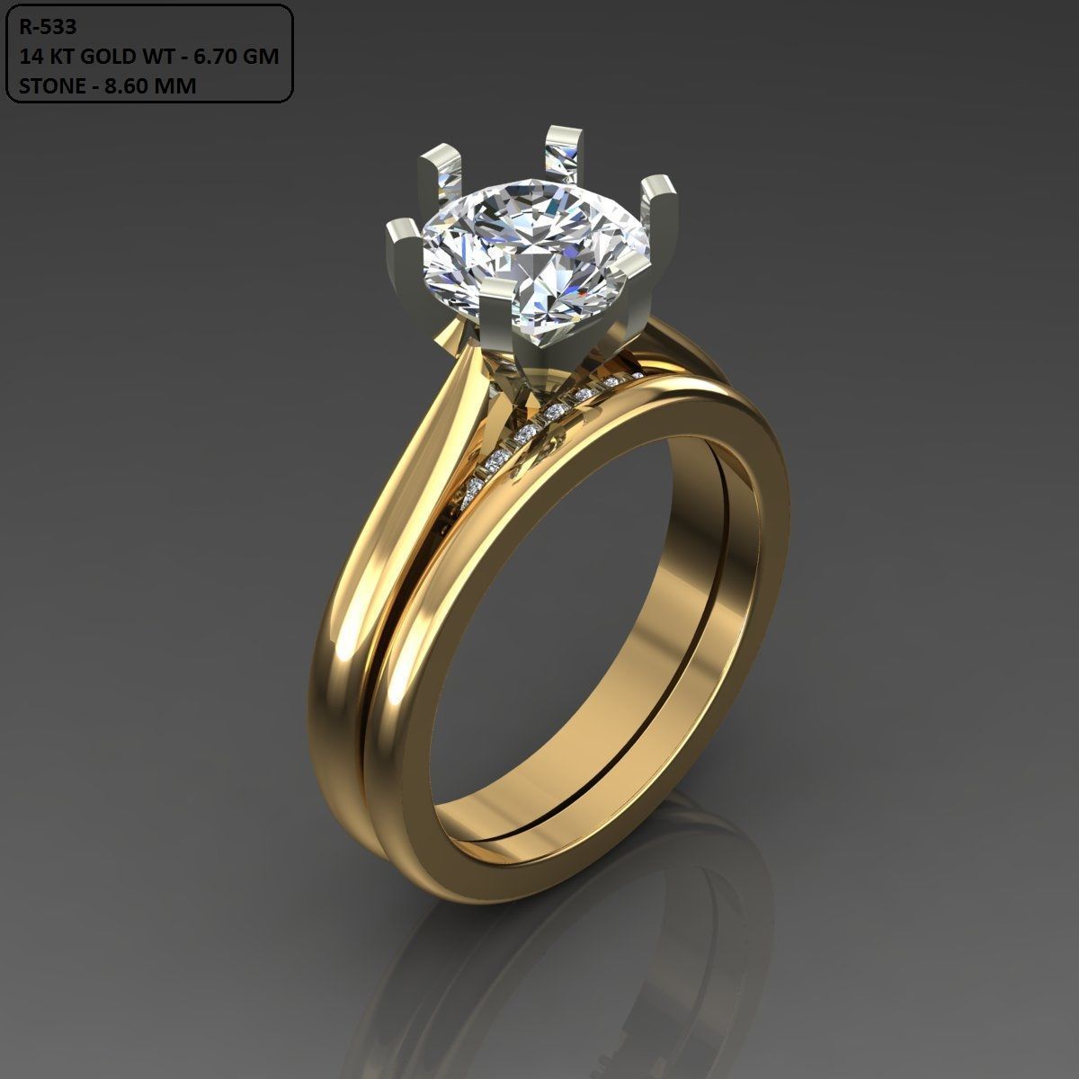 Solitaire Ring 3D print model_1