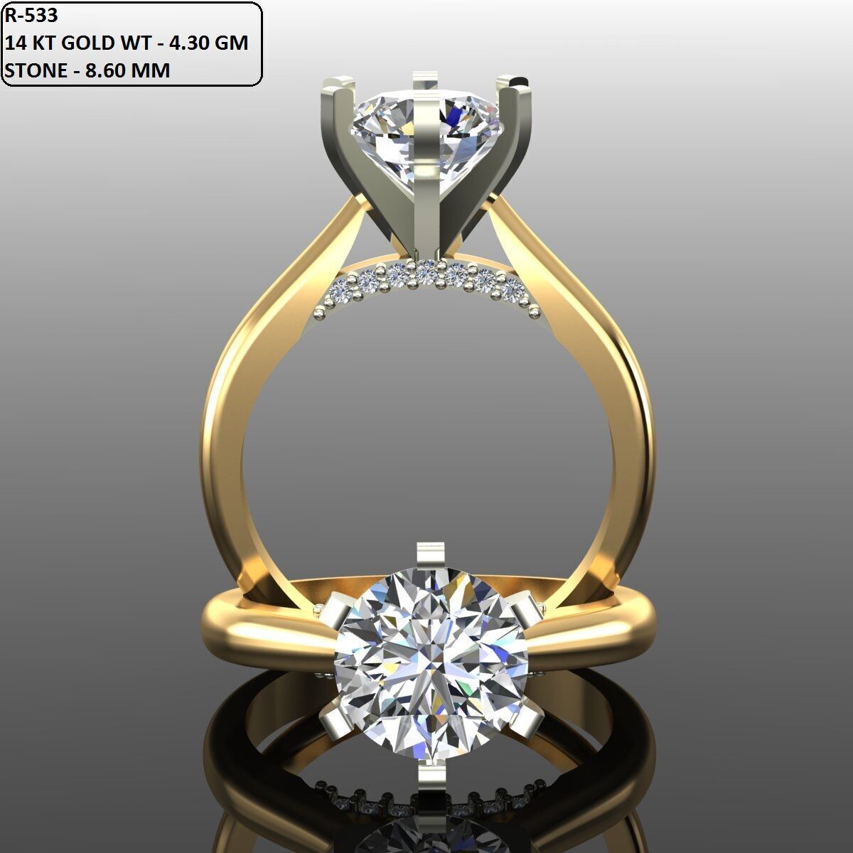 Solitaire Ring 3D print model_2