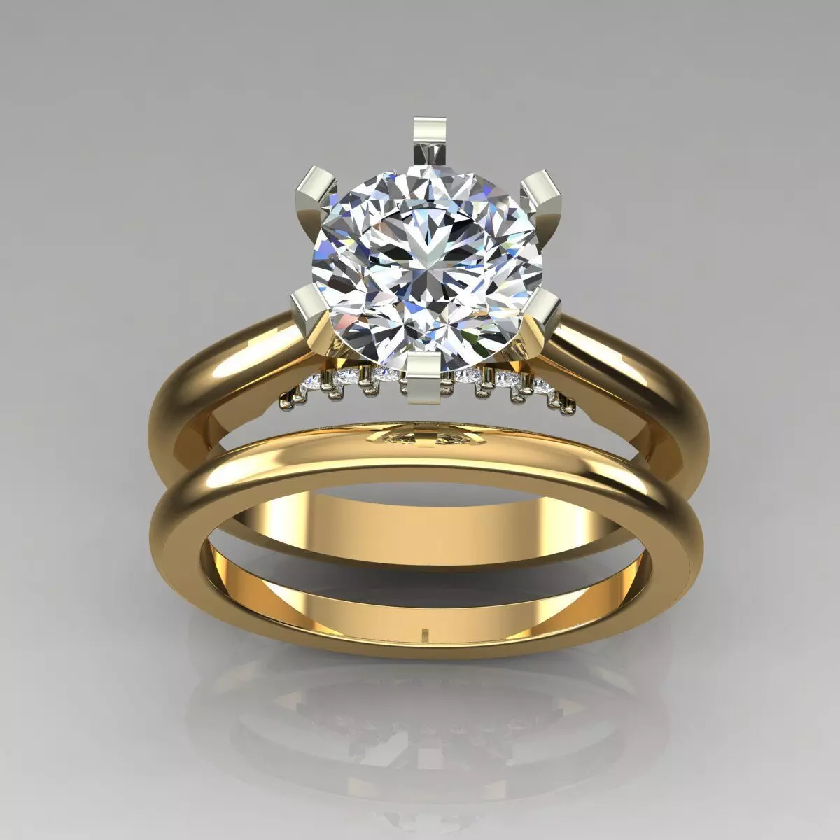 Solitaire Ring 3D print model_0