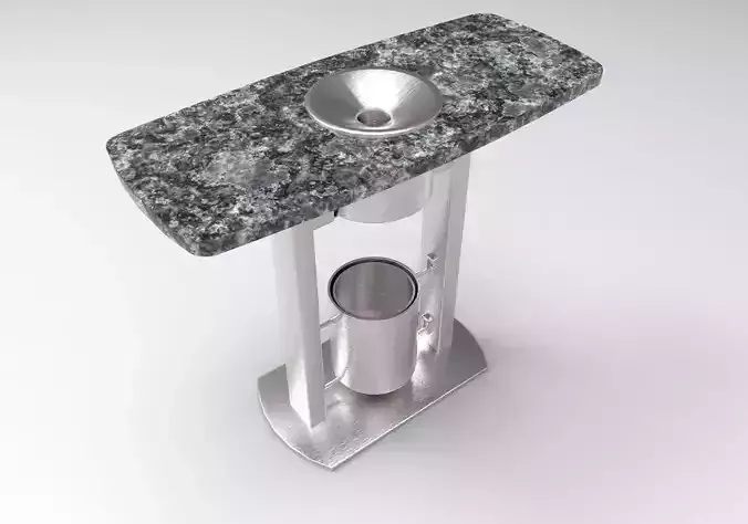 Table with ashtray Low-poly 3D model