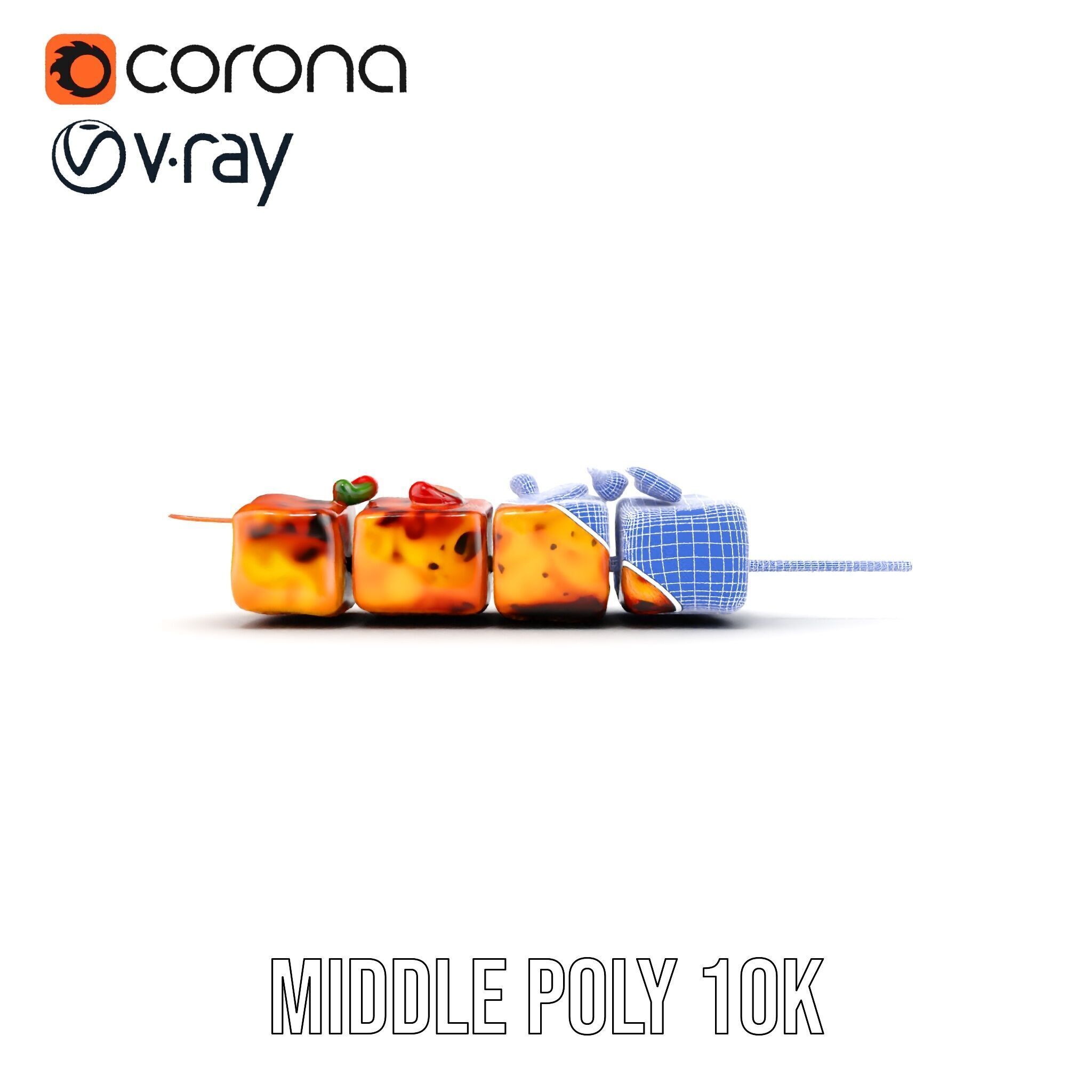 Grilled Skewer Model Pack with PBR Textures Low-poly 3D model_30