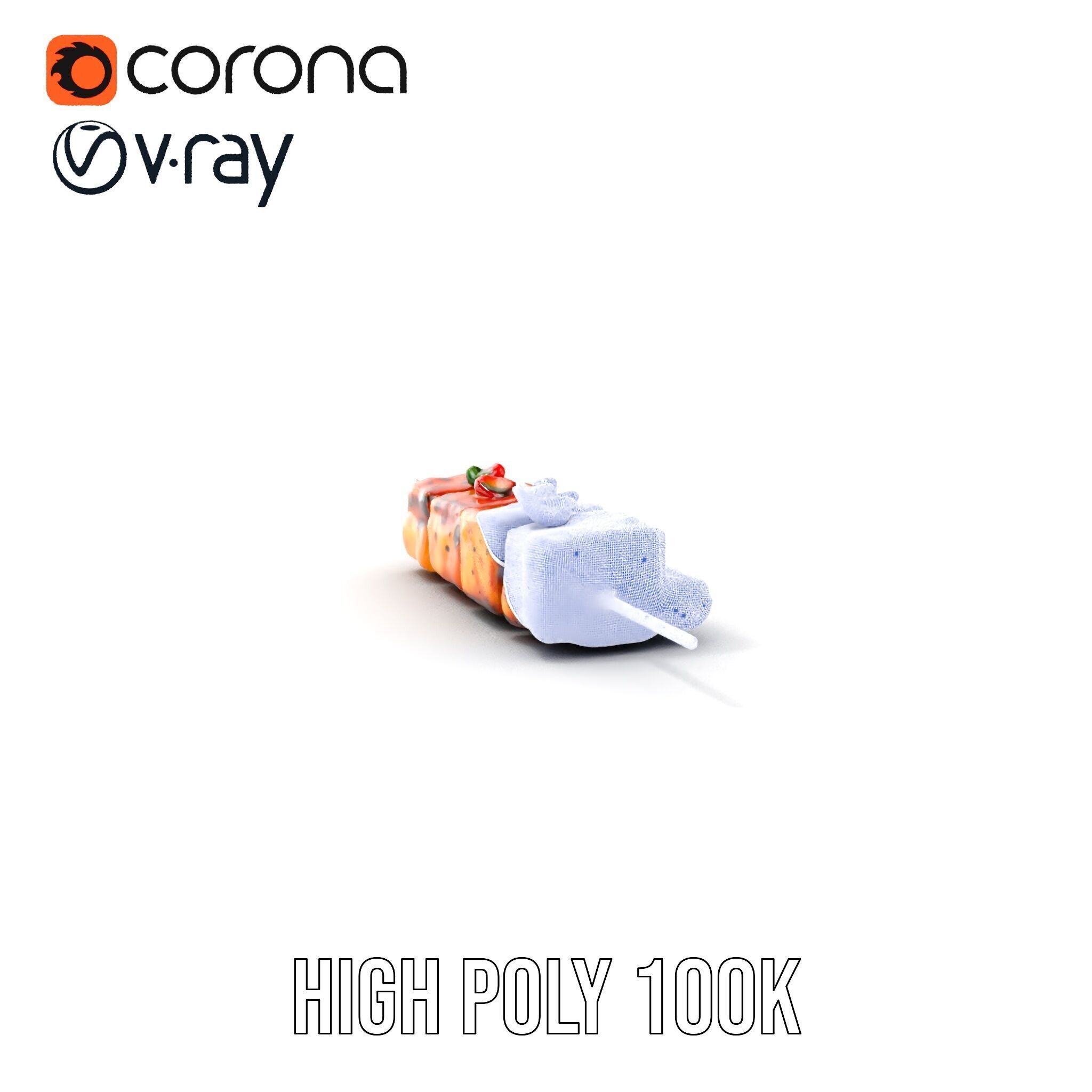 Grilled Skewer Model Pack with PBR Textures Low-poly 3D model_4