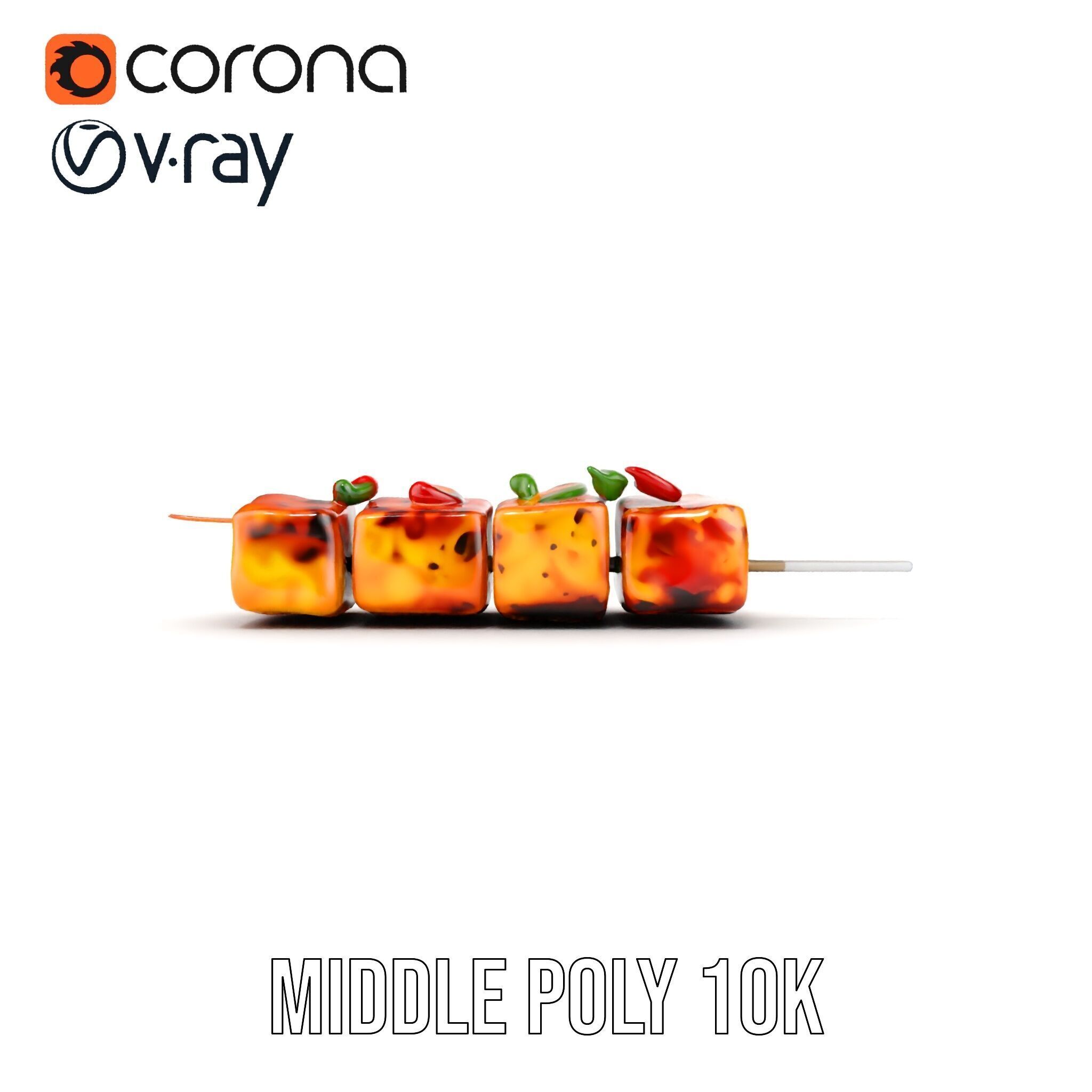 Grilled Skewer Model Pack with PBR Textures Low-poly 3D model_24