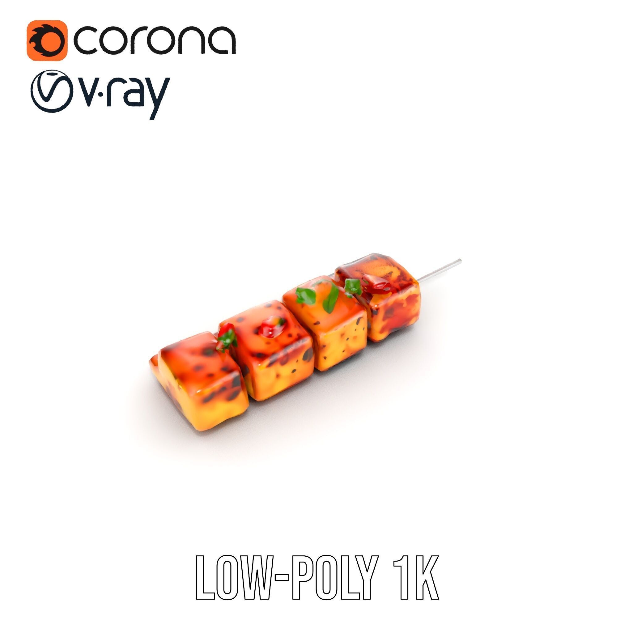 Grilled Skewer Model Pack with PBR Textures Low-poly 3D model_15