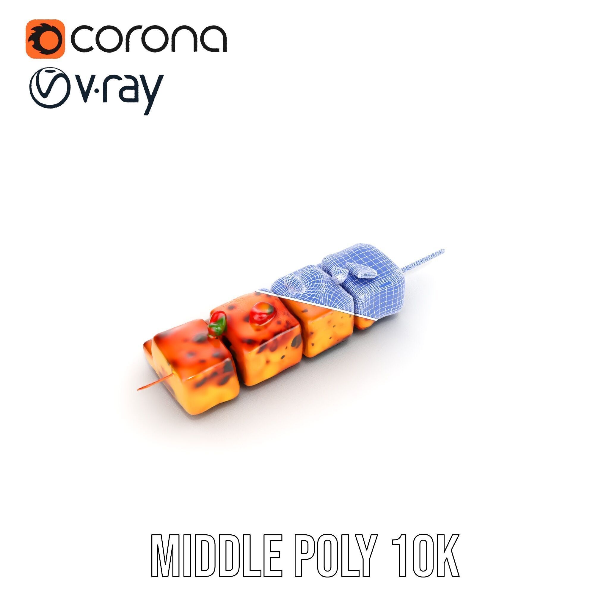 Grilled Skewer Model Pack with PBR Textures Low-poly 3D model_8