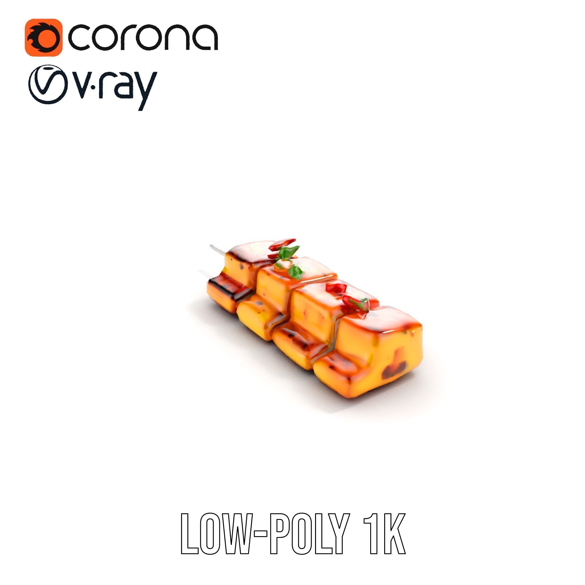 Grilled Skewer Model Pack with PBR Textures Low-poly 3D model_28